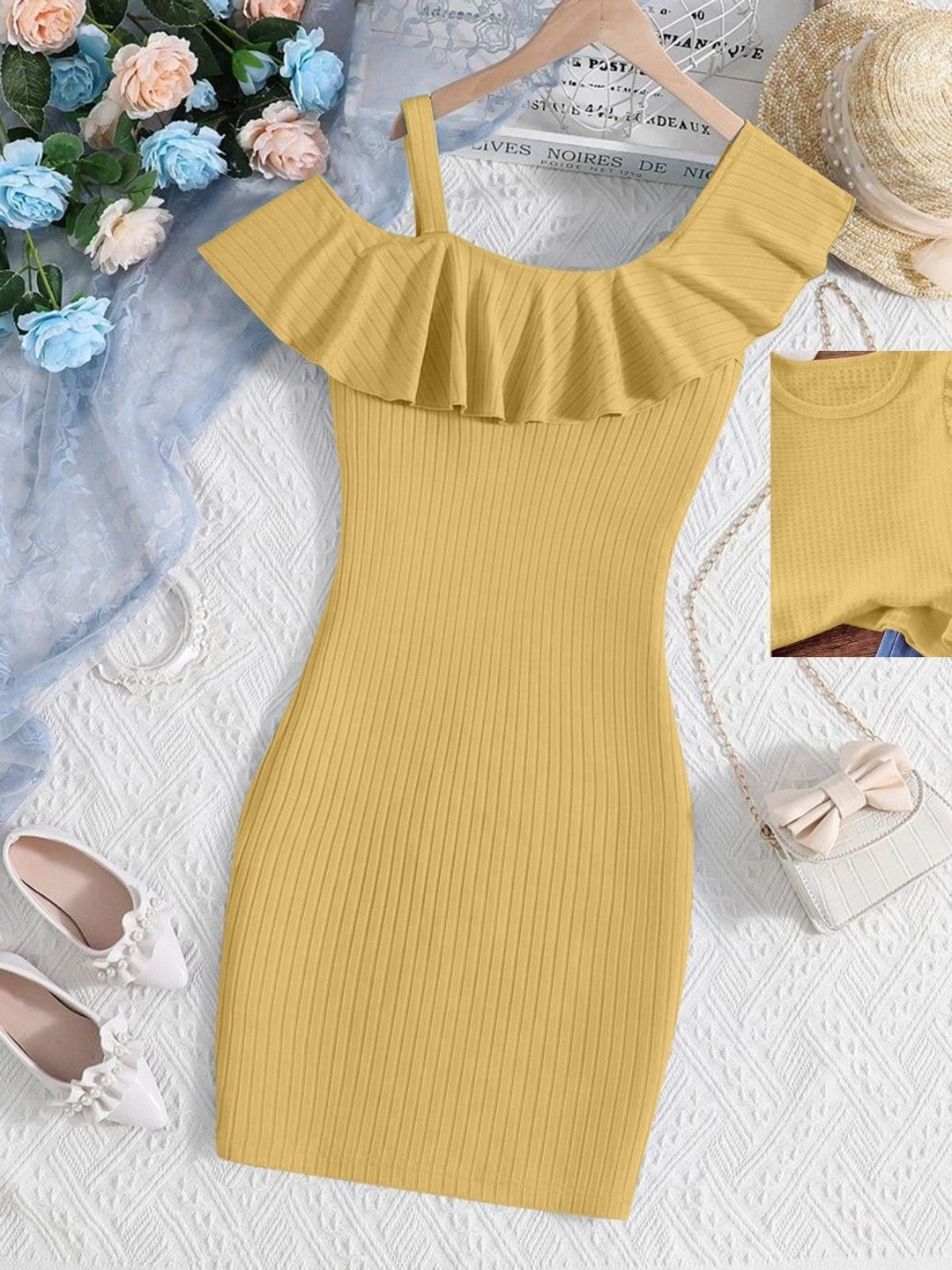 Dhanoo fashion Cape Sleeve Sheath Dress