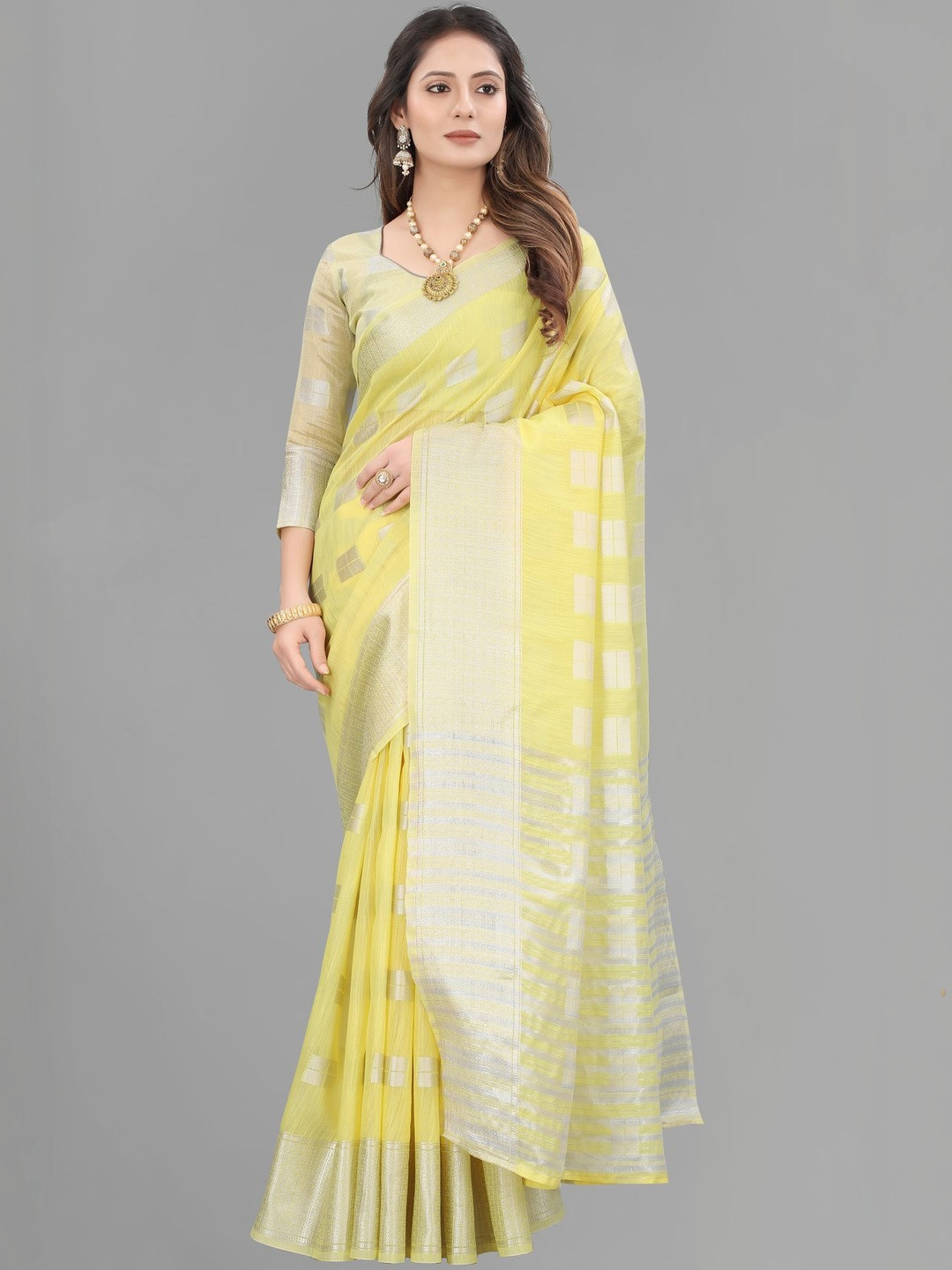 SATANI ENTERPRISE Woven Design Jute Cotton Banarasi Saree