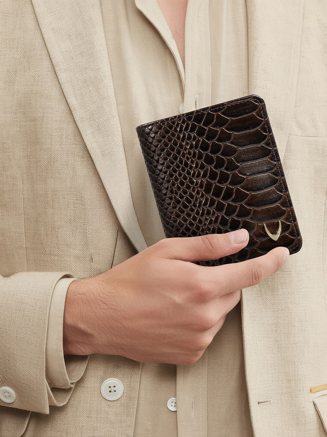 Hidesign Women Animal Textured Leather Two Fold Wallet