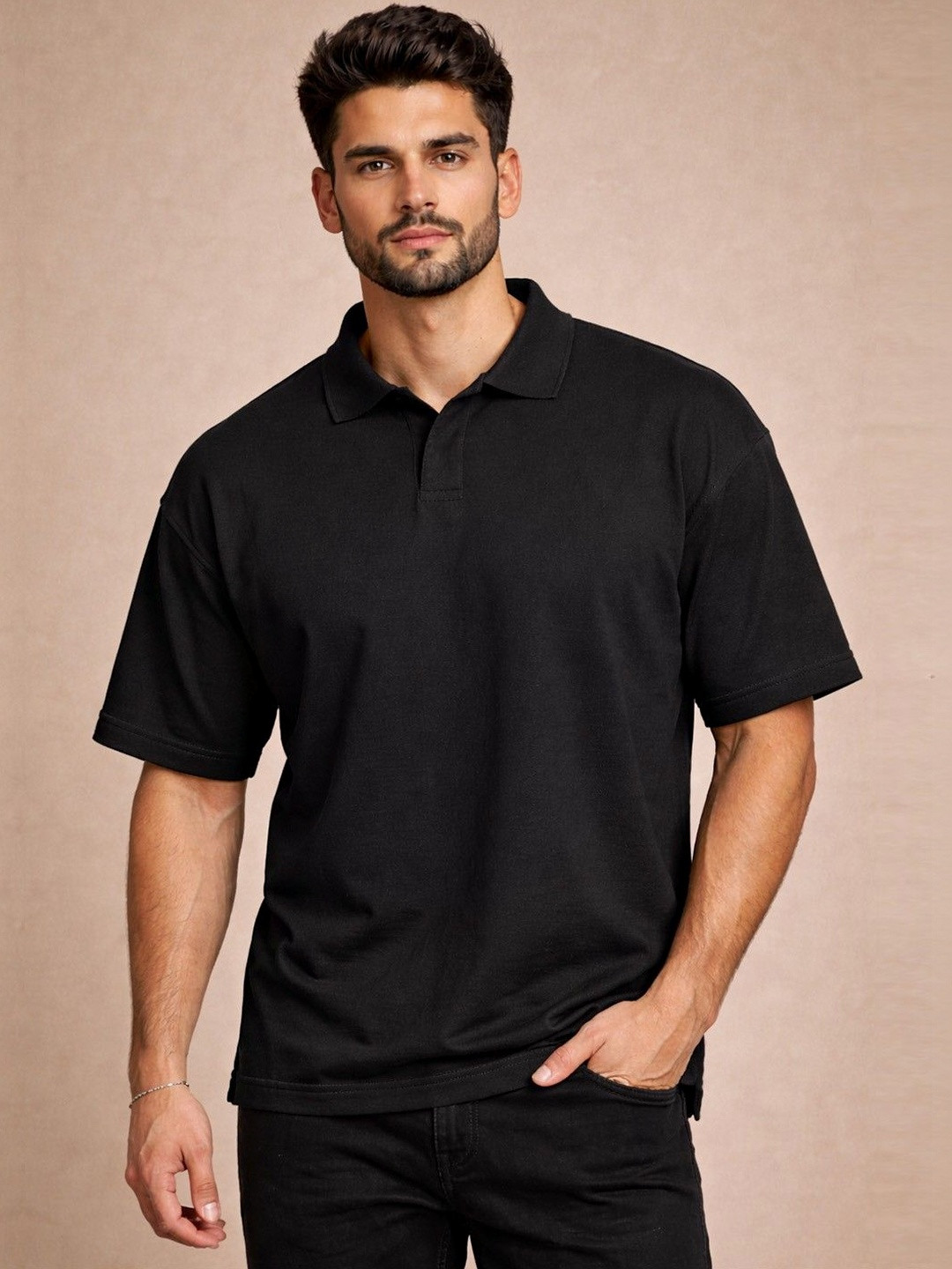 RuledBySun Men Polo Collar T-shirt