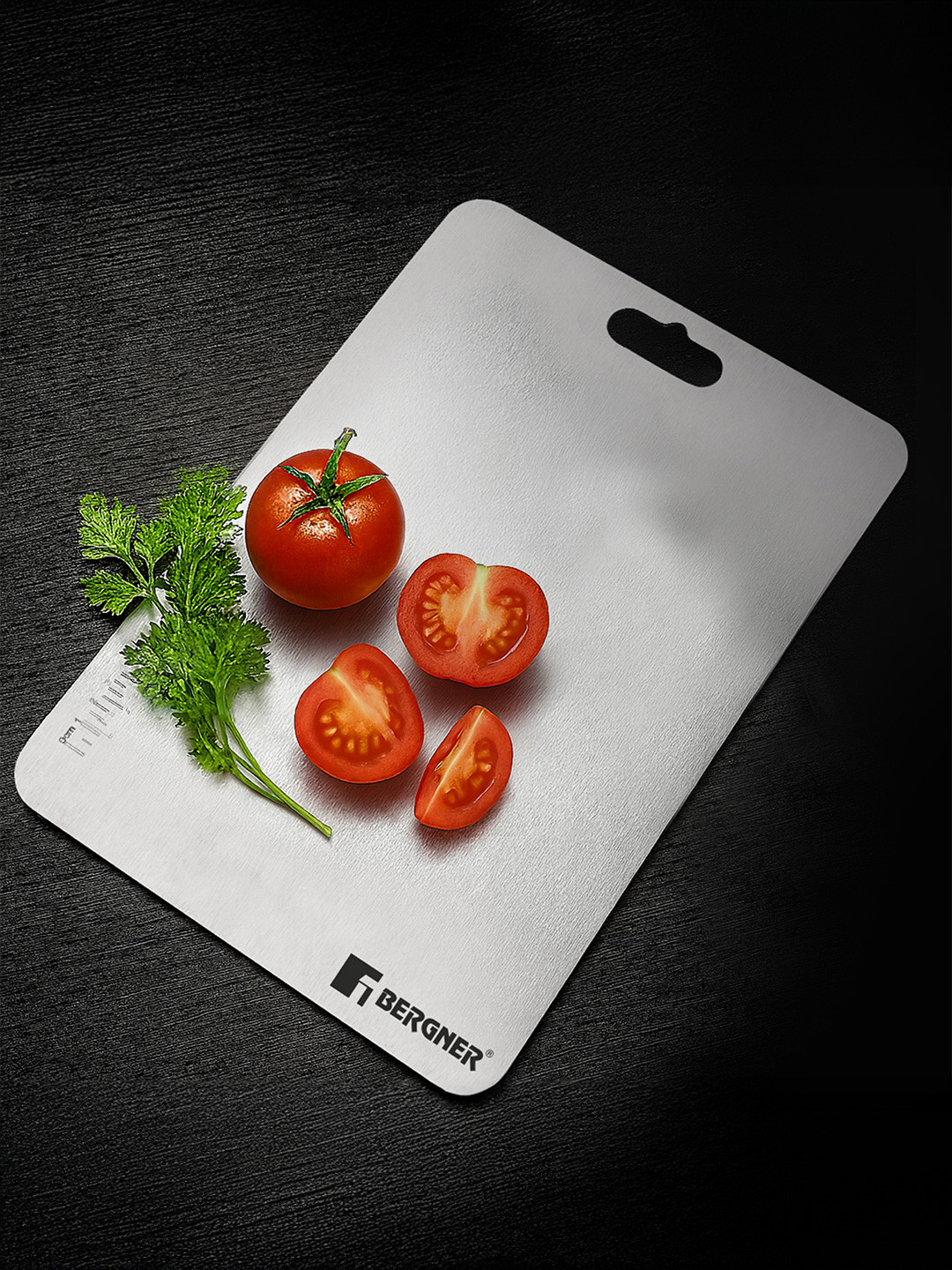 BERGNER Silver-Toned 2025 Stainless Steel Chopping Board