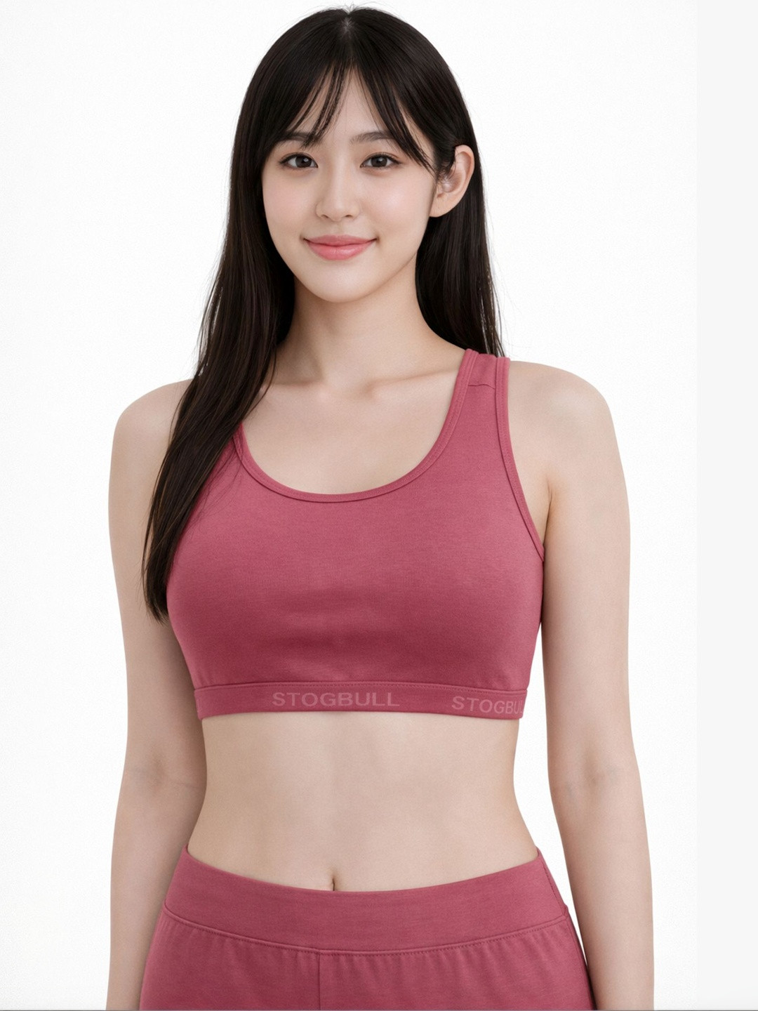 STOGBULL Pack of 3 Cotton Lycra Non-Padded Full Coverage Active Sports Bra