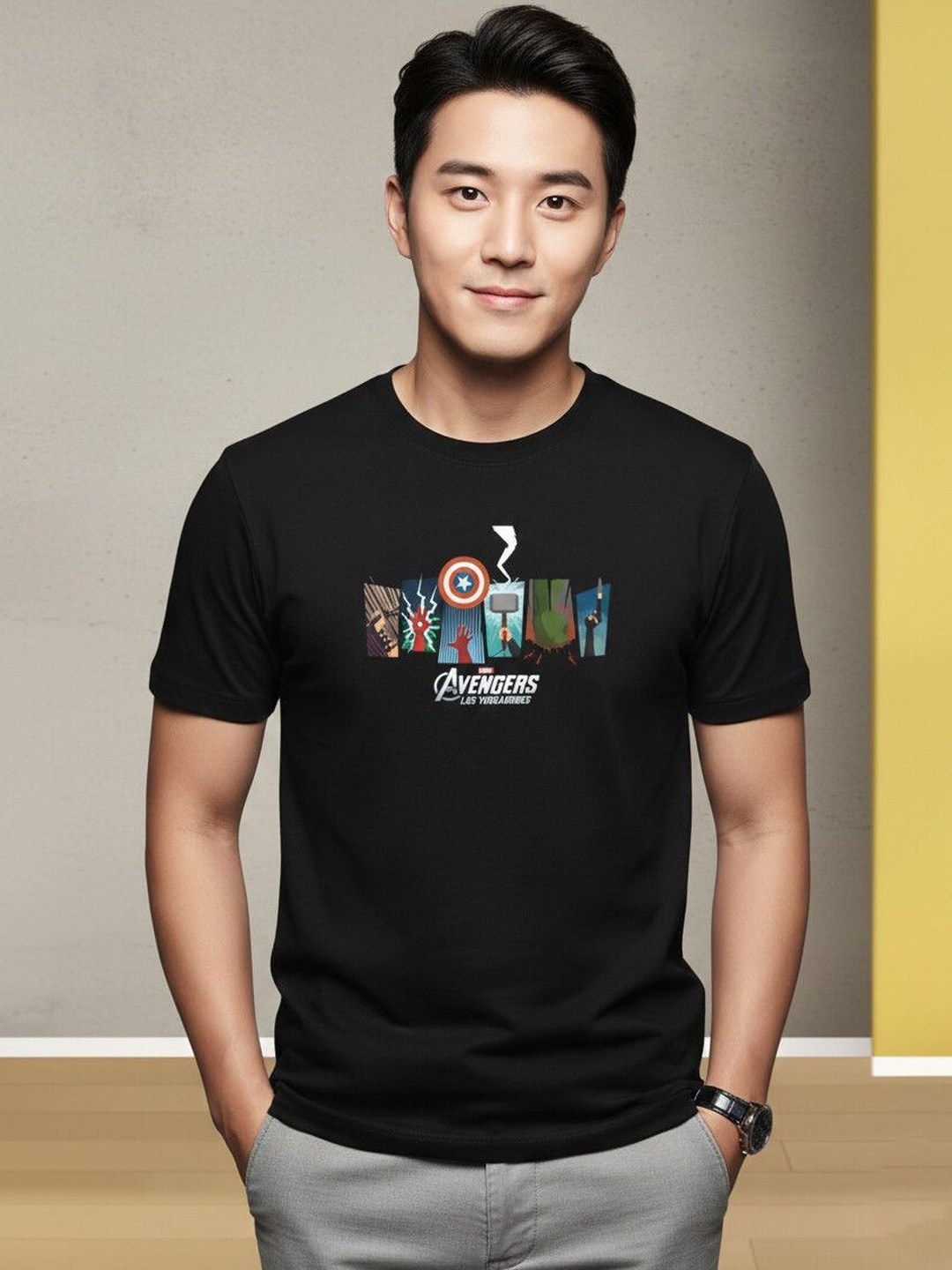Menkovy Men Avengers Printed T-shirt