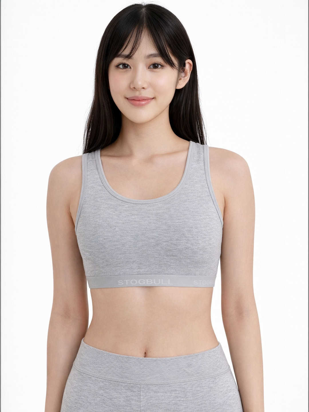 STOGBULL Pack of 3 Cotton Lycra Non-Padded Full Coverage Active Sports Bra