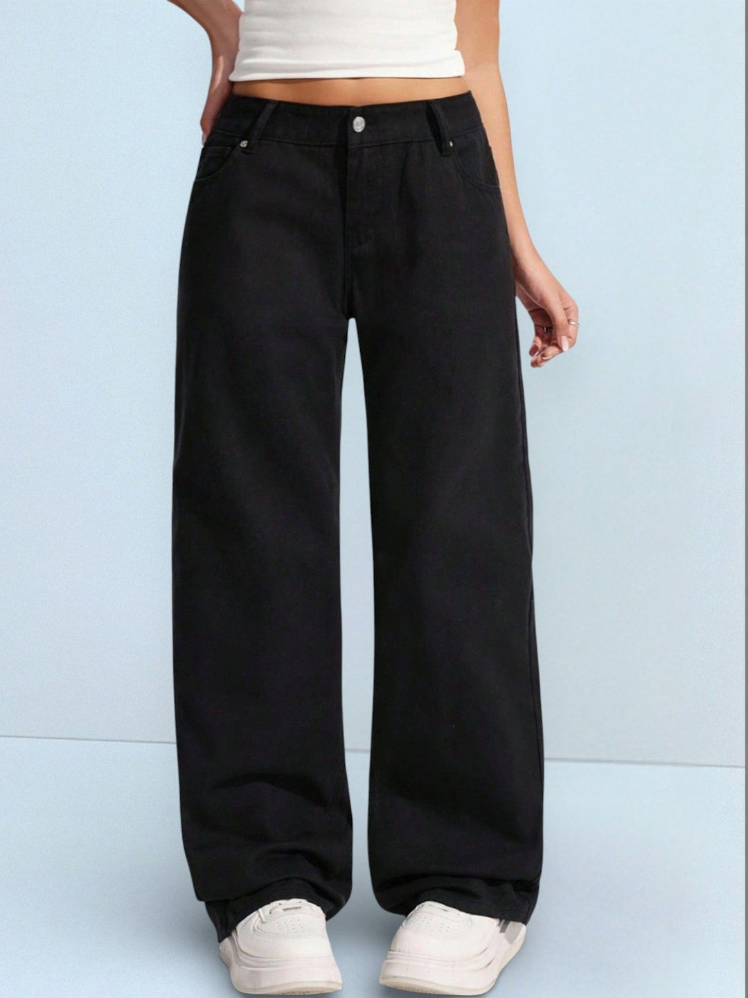 Encrypt Women Comfort Straight Fit High-Rise Acid Wash Stretchable Jeans