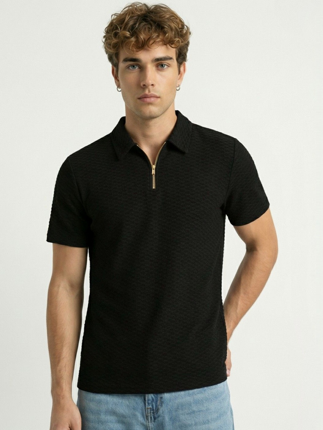 glitchez Men Polo Collar T-shirt