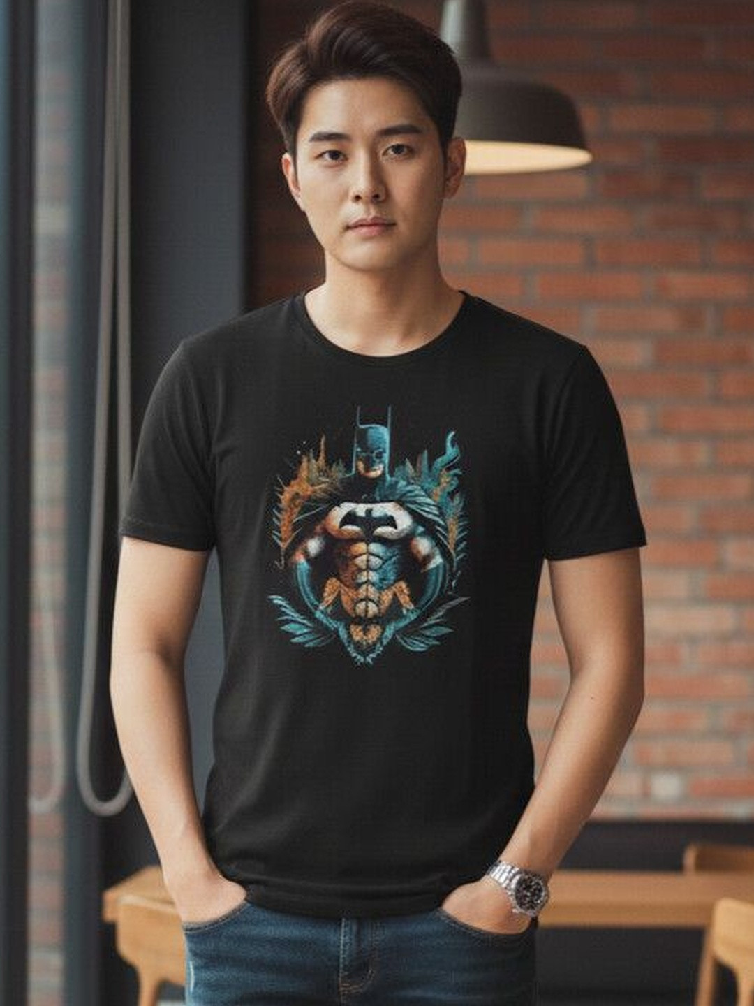Menkovy Men Batman Printed T-shirt