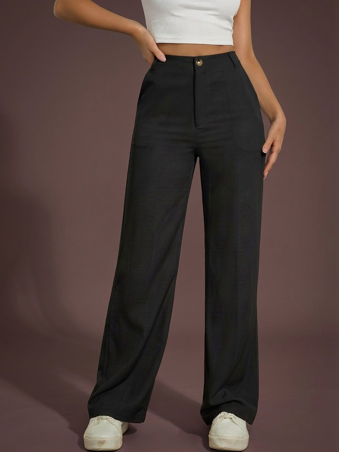 dolsia Women High-Rise Easy Wash Trousers