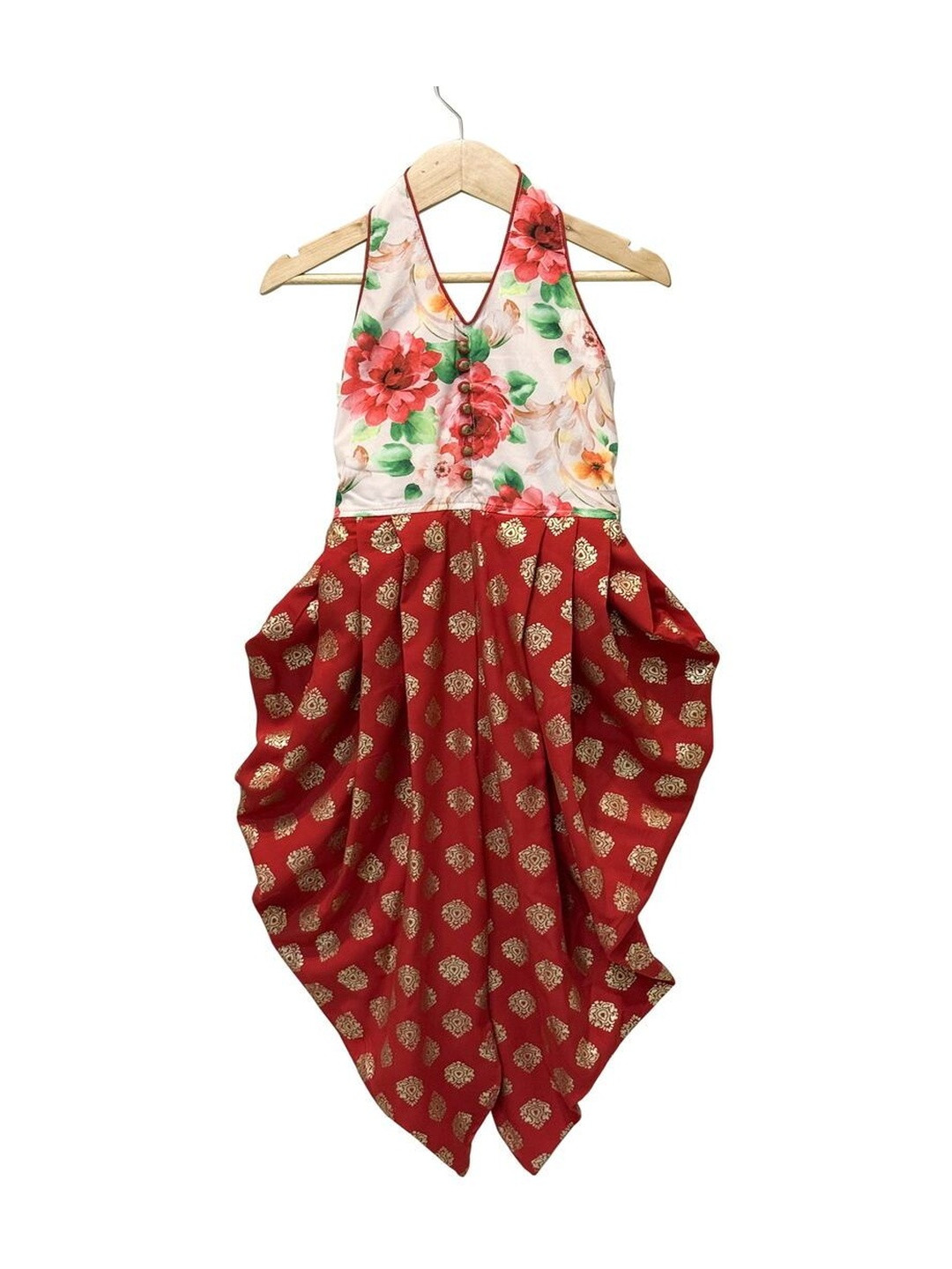 Twisha Girls Halter Neck Printed Basic Jumpsuit