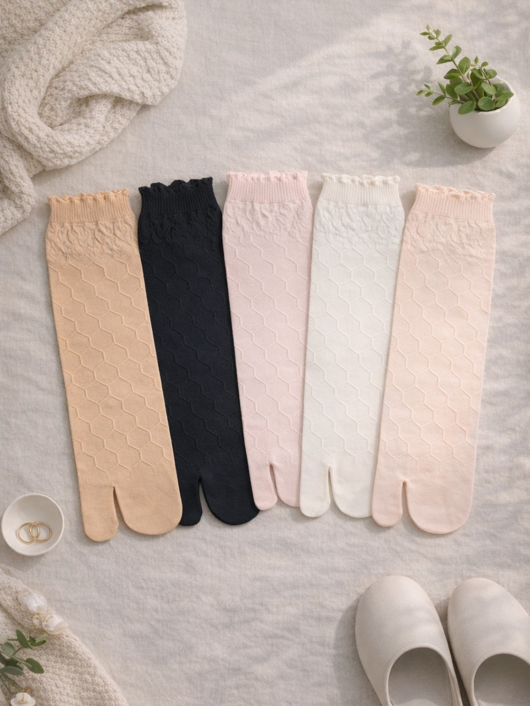 CORTICA Women Pack of 5 Cotton Assorted Patterned Ankle Length Socks