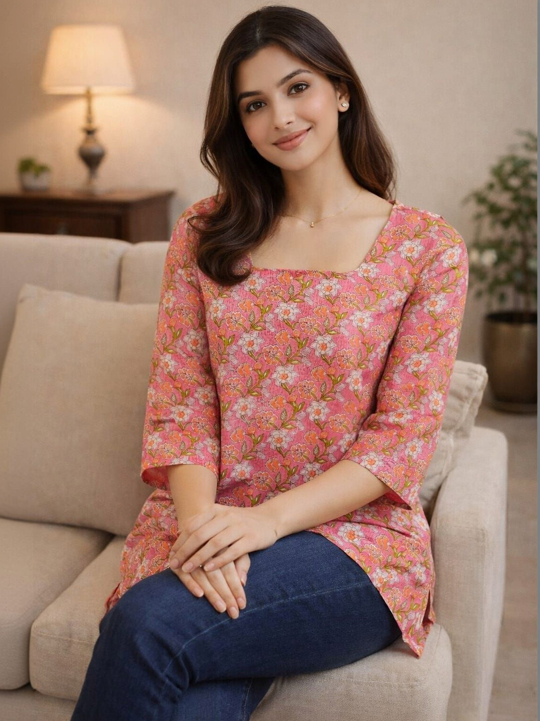 Zyla Women Floral Printed Kurta