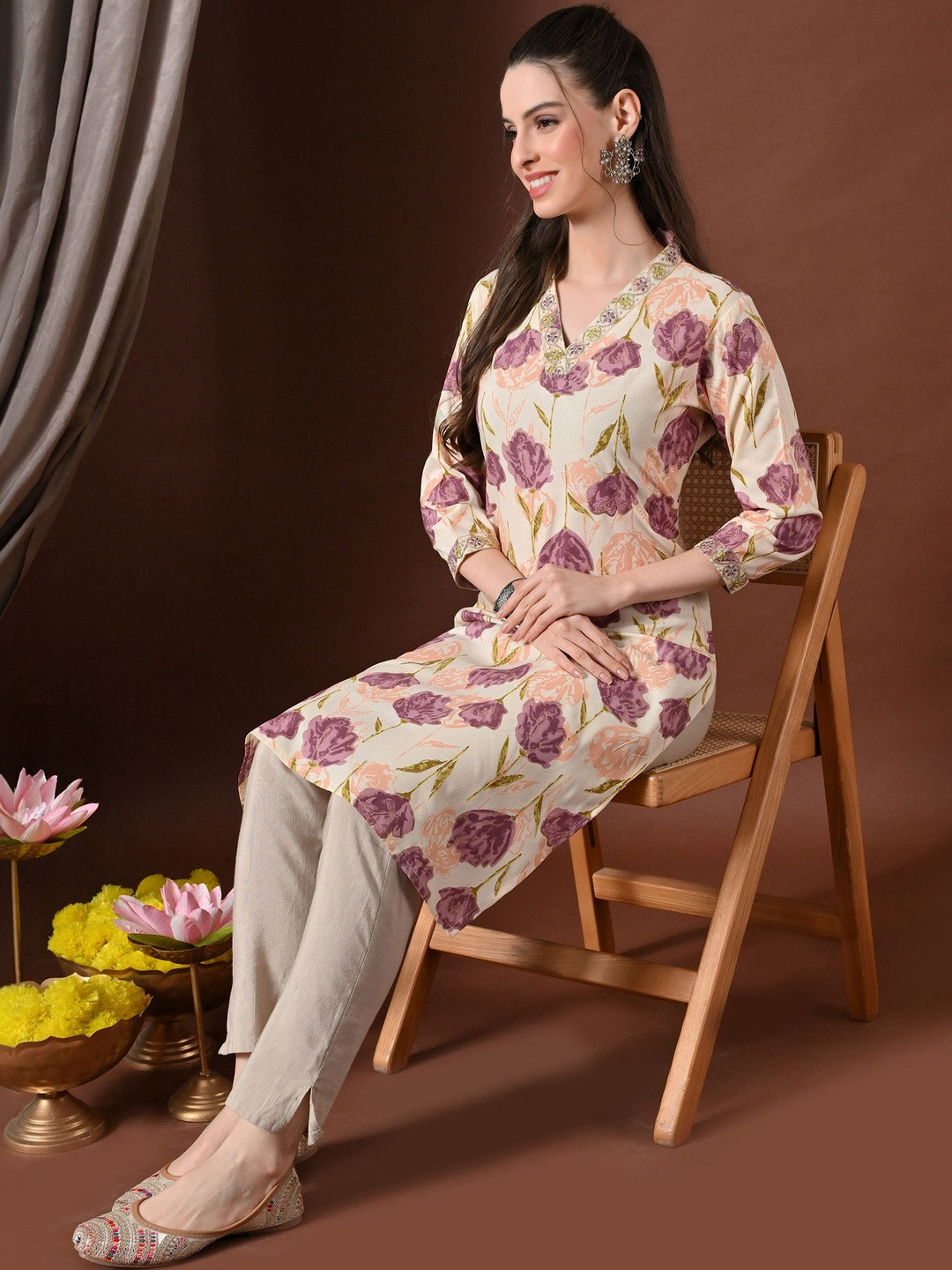 KJTRENDS Women Floral Printed Floral Kurta