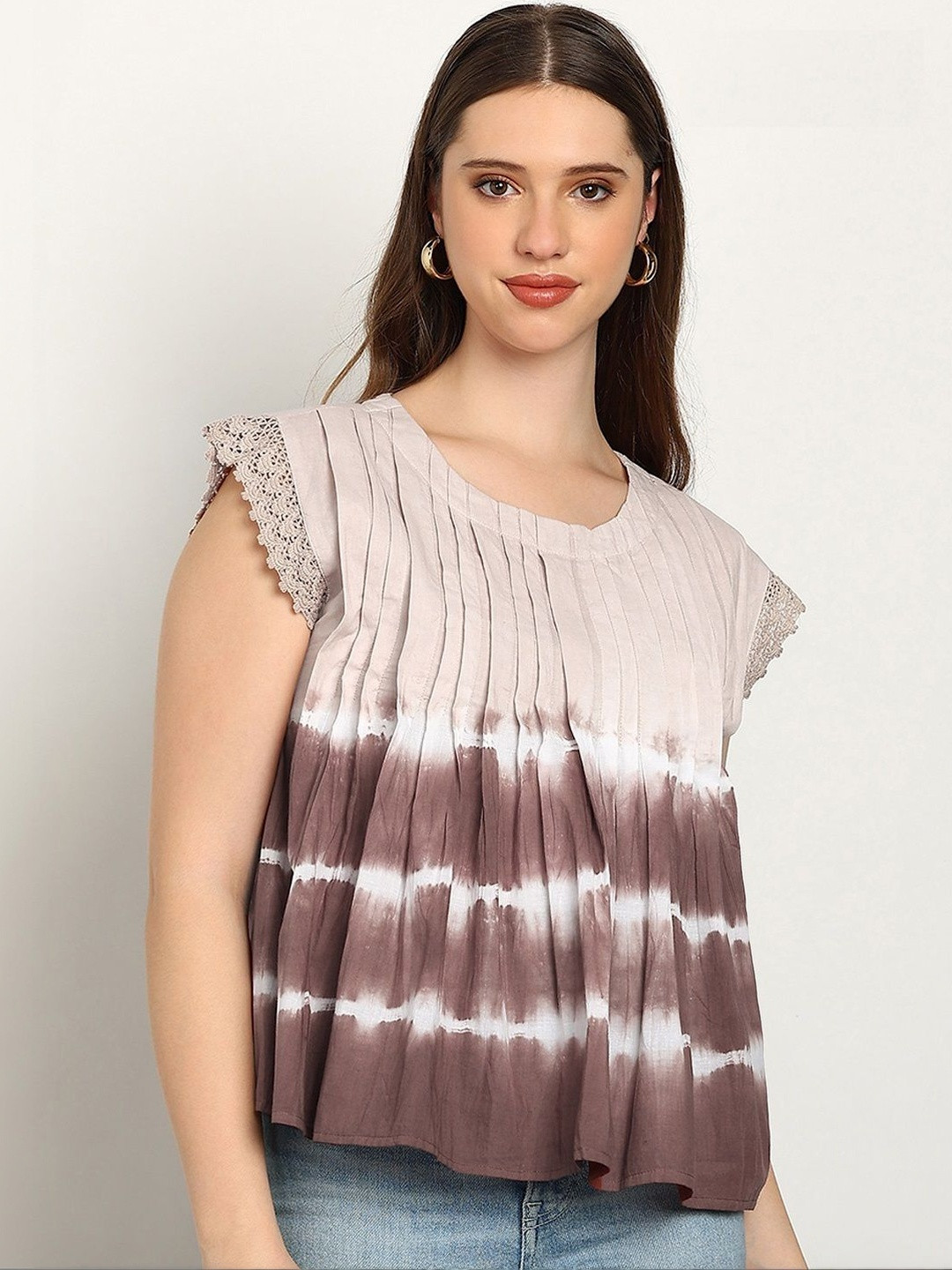 Maaesa Tie and Dye Cotton Top