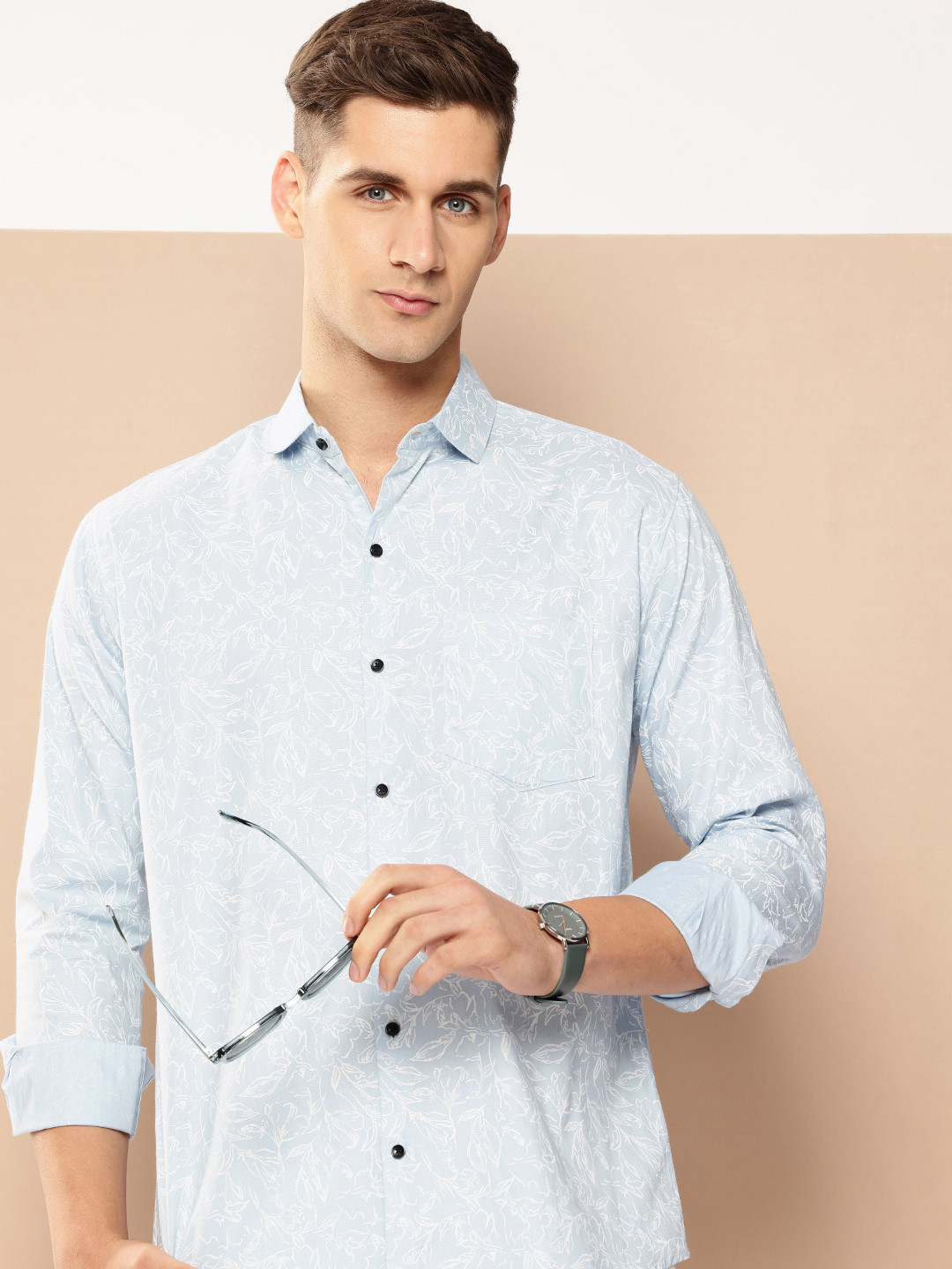 DIVISIVE Comfort Slim Fit Floral Printed Casual Shirt