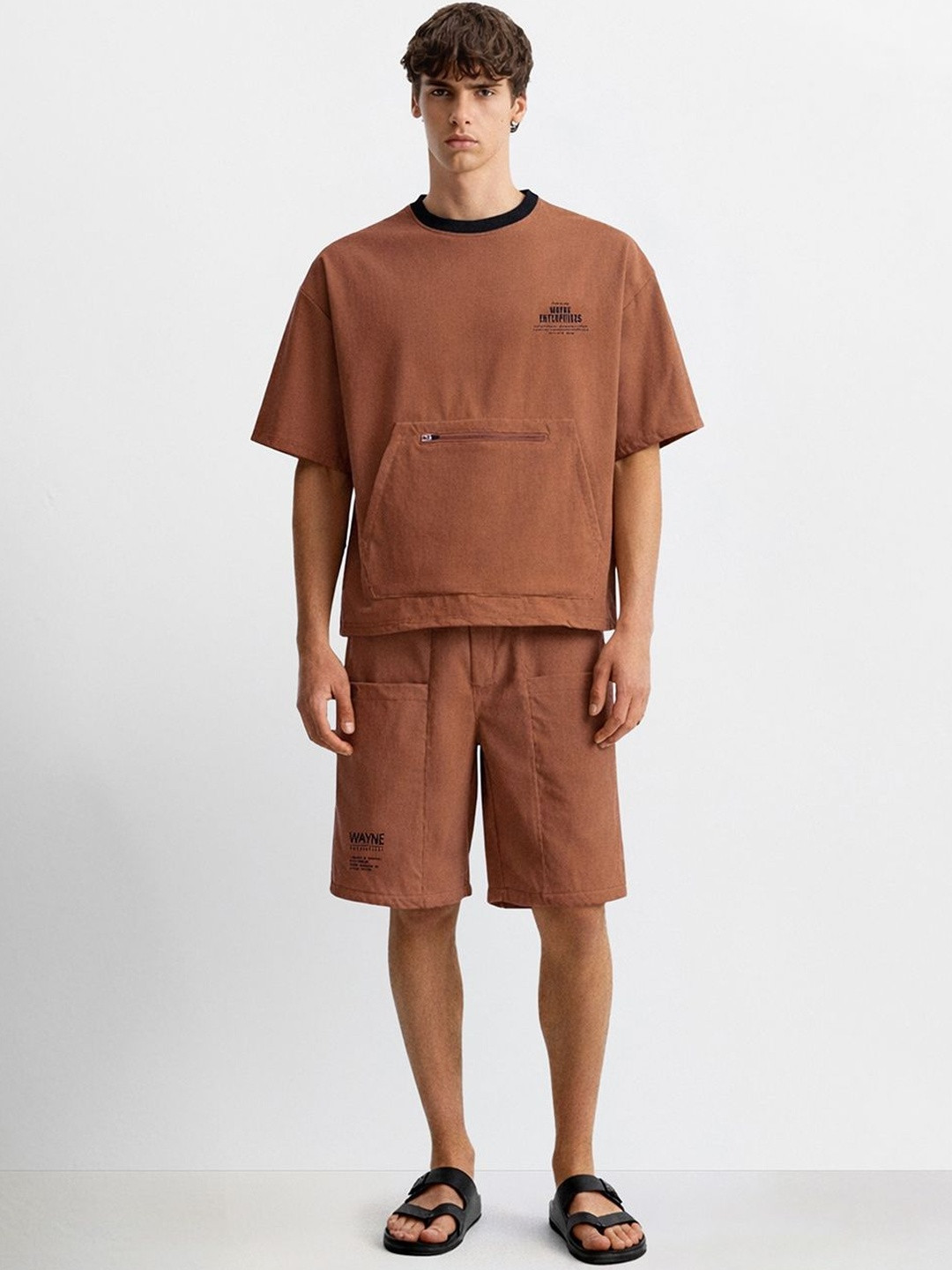 The Indian Garage Co Printed Round Neck T-shirt & Shorts Co-Ords