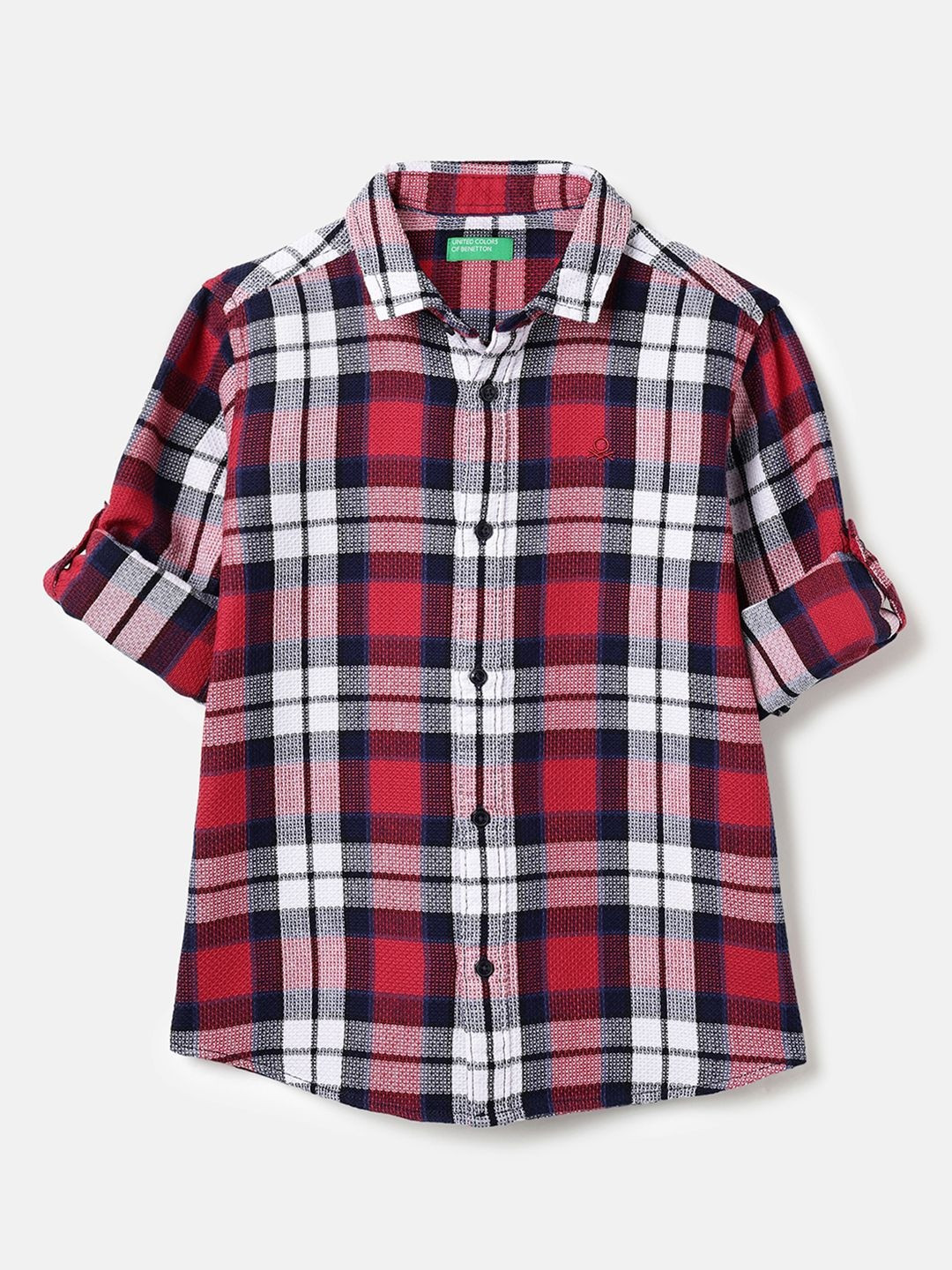 United Colors of Benetton Boys Tartan Checks Checked Casual Shirt
