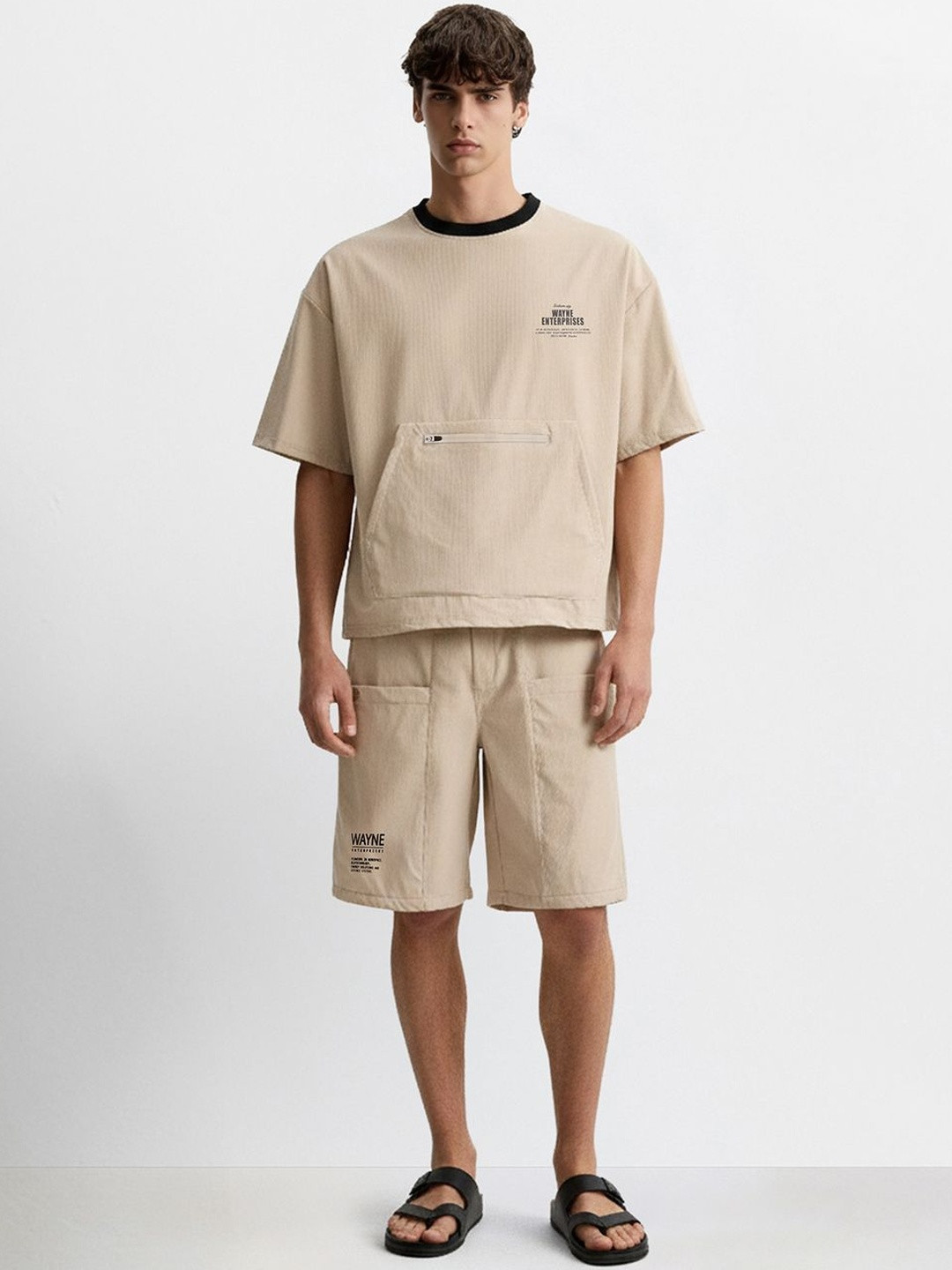 The Indian Garage Co Printed Round Neck T-shirt & Shorts Co-Ords