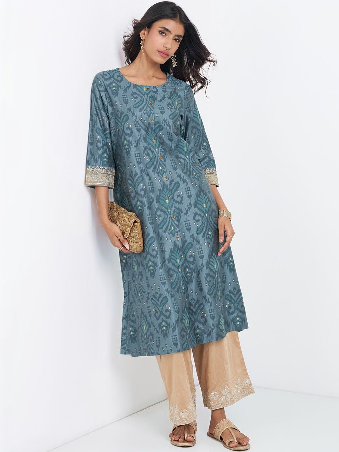 RANGMANCH BY PANTALOONS Women Ethnic Motifs Embellished Thread Work Kurta
