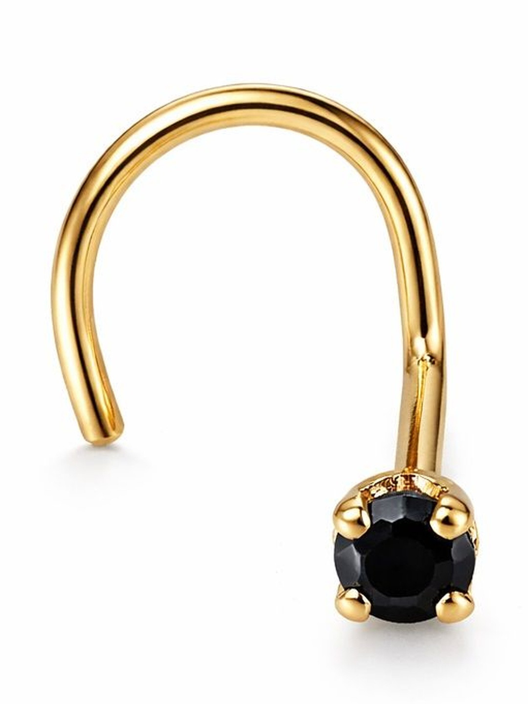 SHREEVARAM Gold-Plated Cubic Zirconia Ring Nosepin