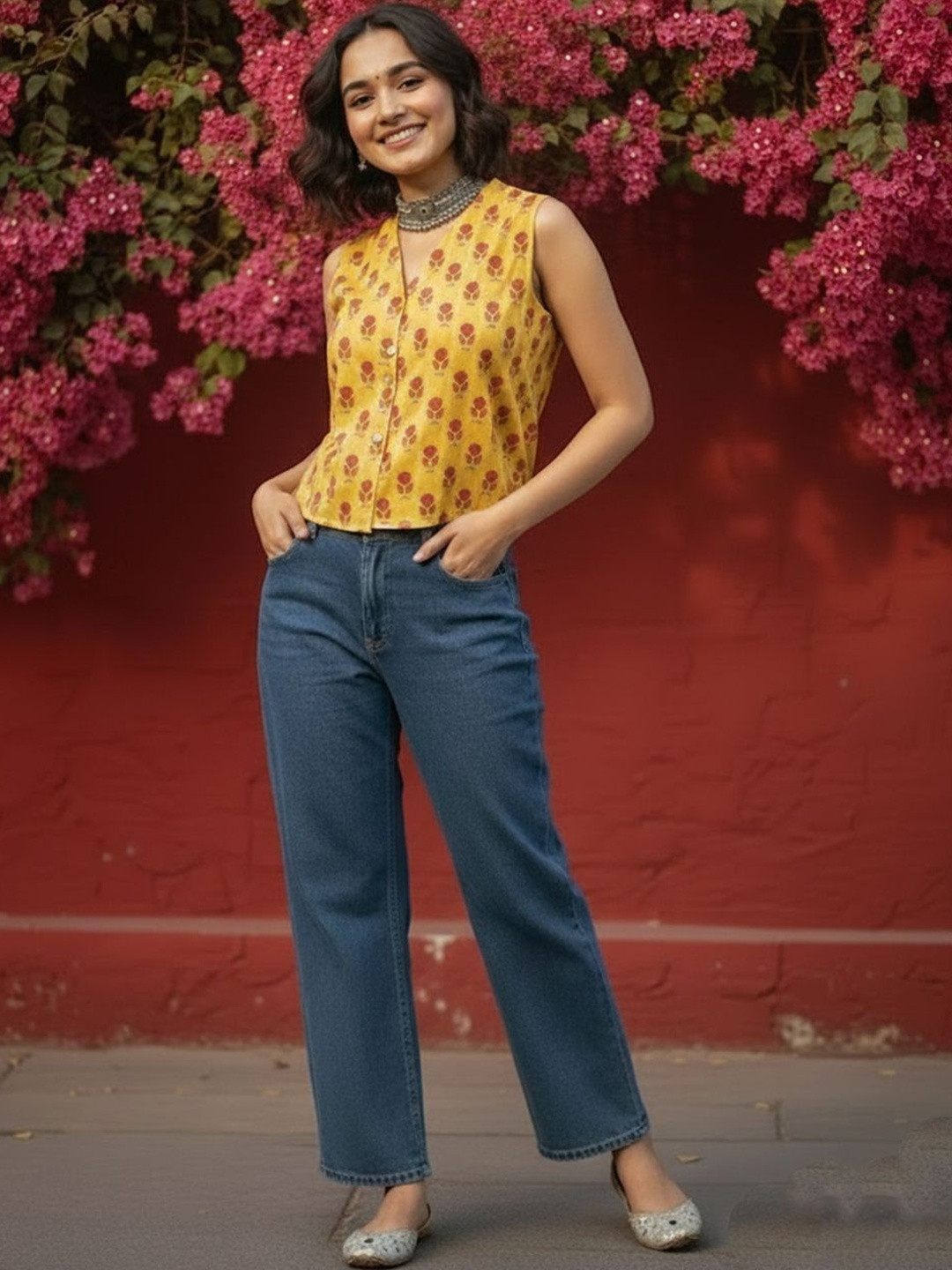 Varanga women Print Ethnic Crop Top