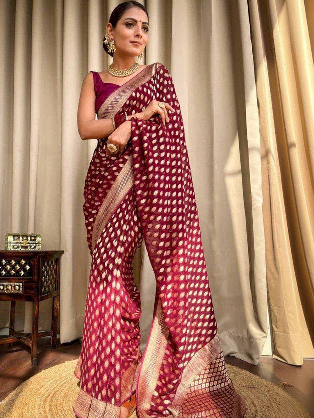 Dhaaga Ghar Woven Design Silk Blend Heavy Work fwd Saree