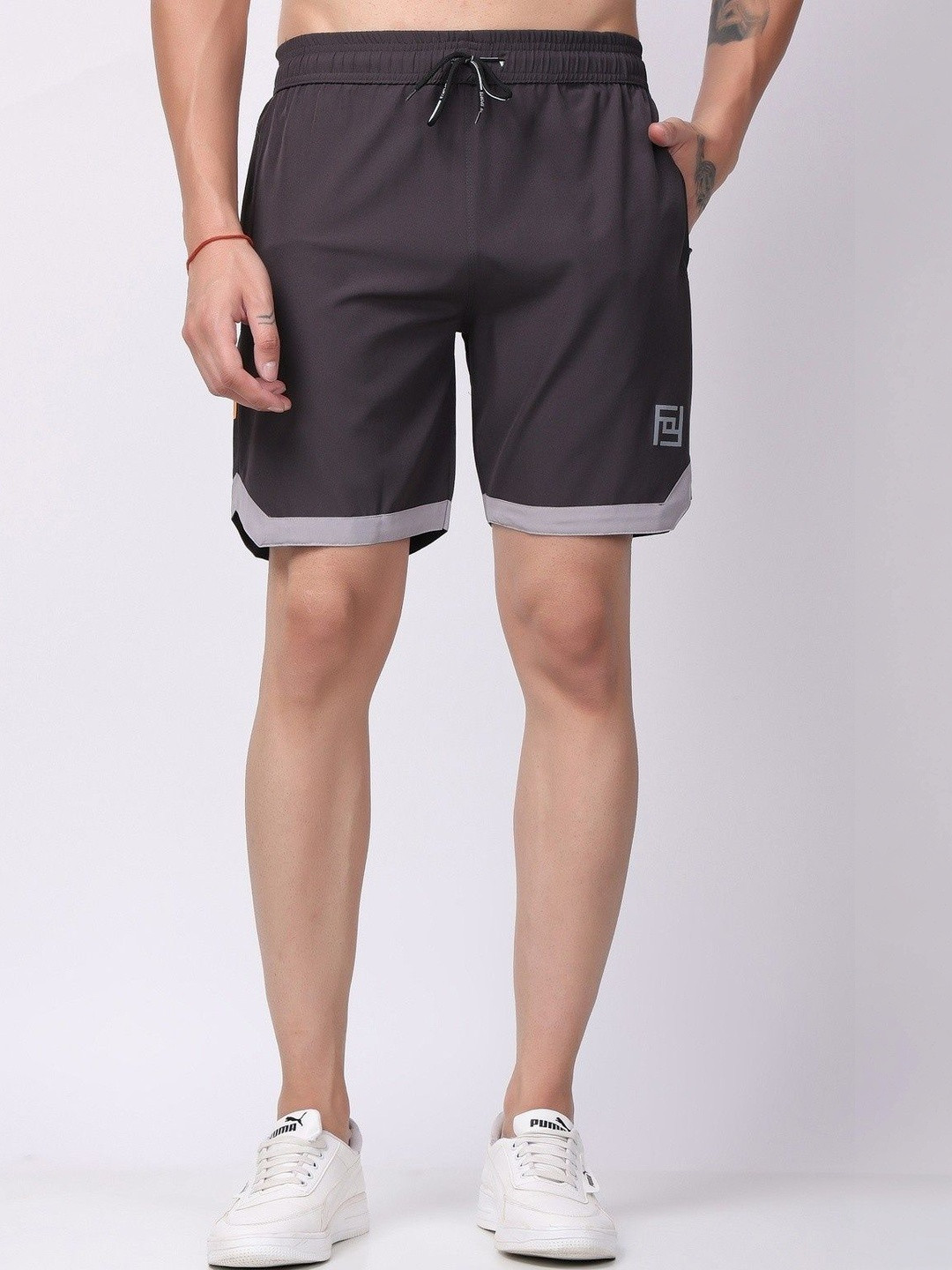 Uttam Men Colourblocked Running Sports Shorts with Technology