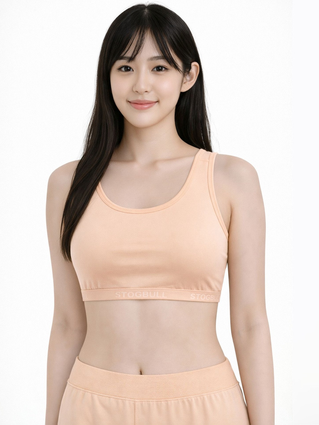 STOGBULL Pack of 4 Women Cotton Lycra Everyday Non-Padded Full Coverage Slip-On Sports Bra