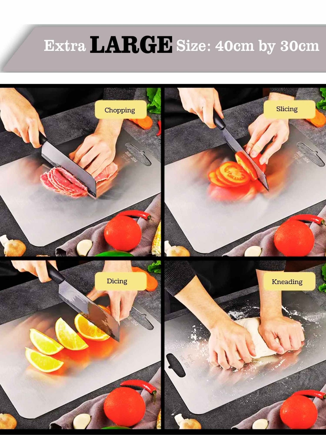 Viventiq Steel 2025 Stainless Steel Chopping Board