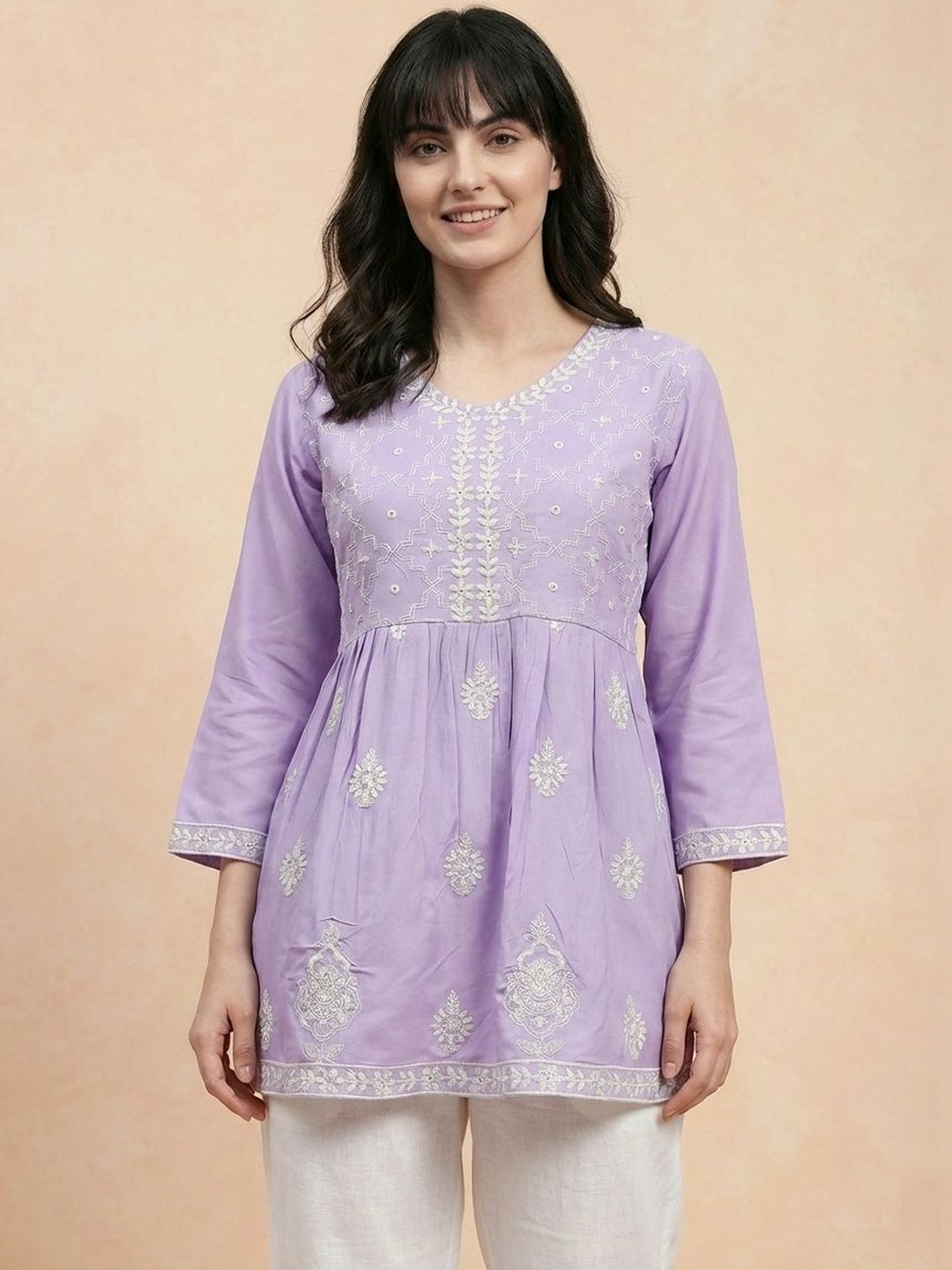 all about you Embroidered Ethnic Cotton Top