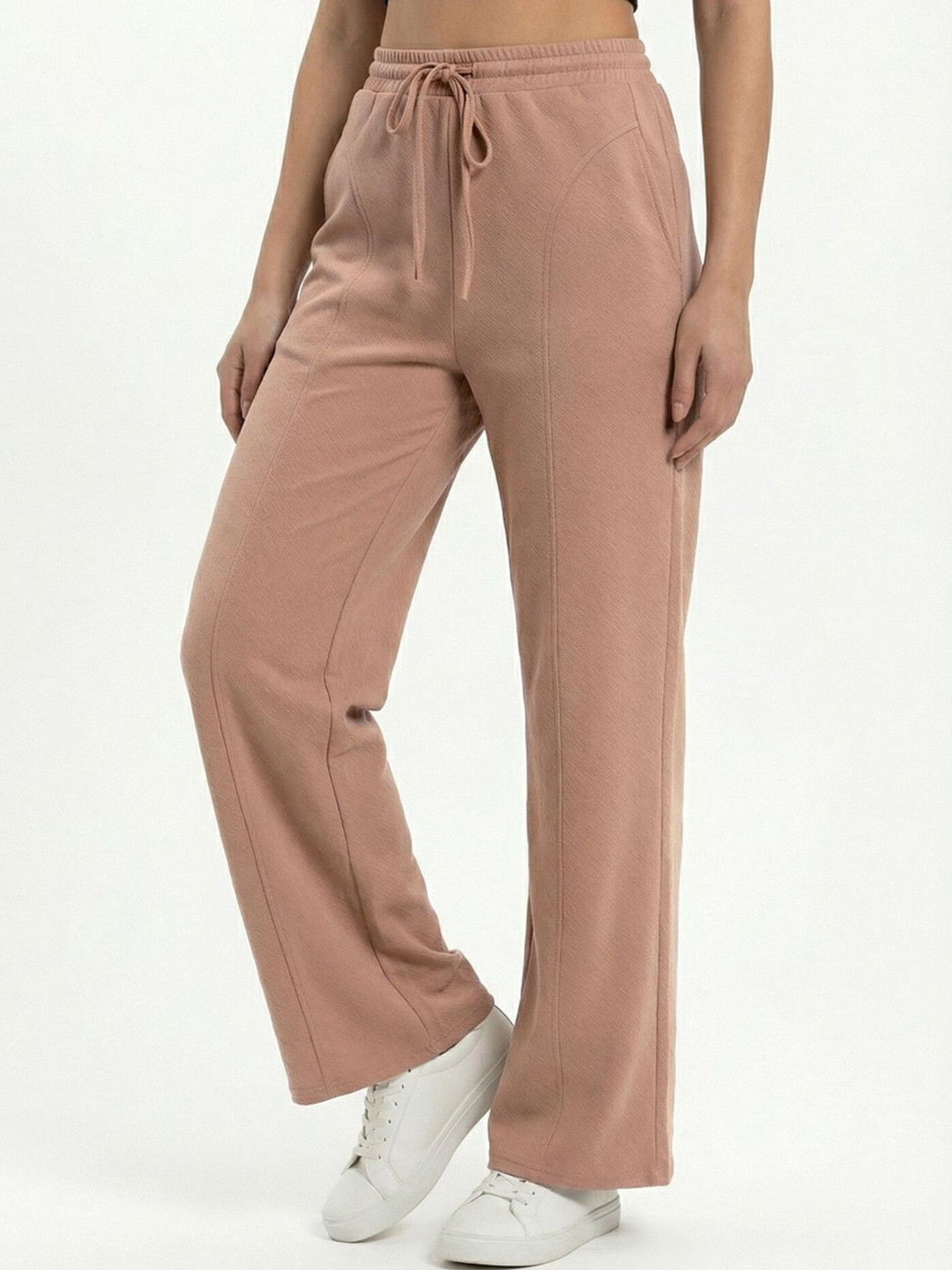 glitchez Women Straight Fit High-Rise Easy Wash Trousers