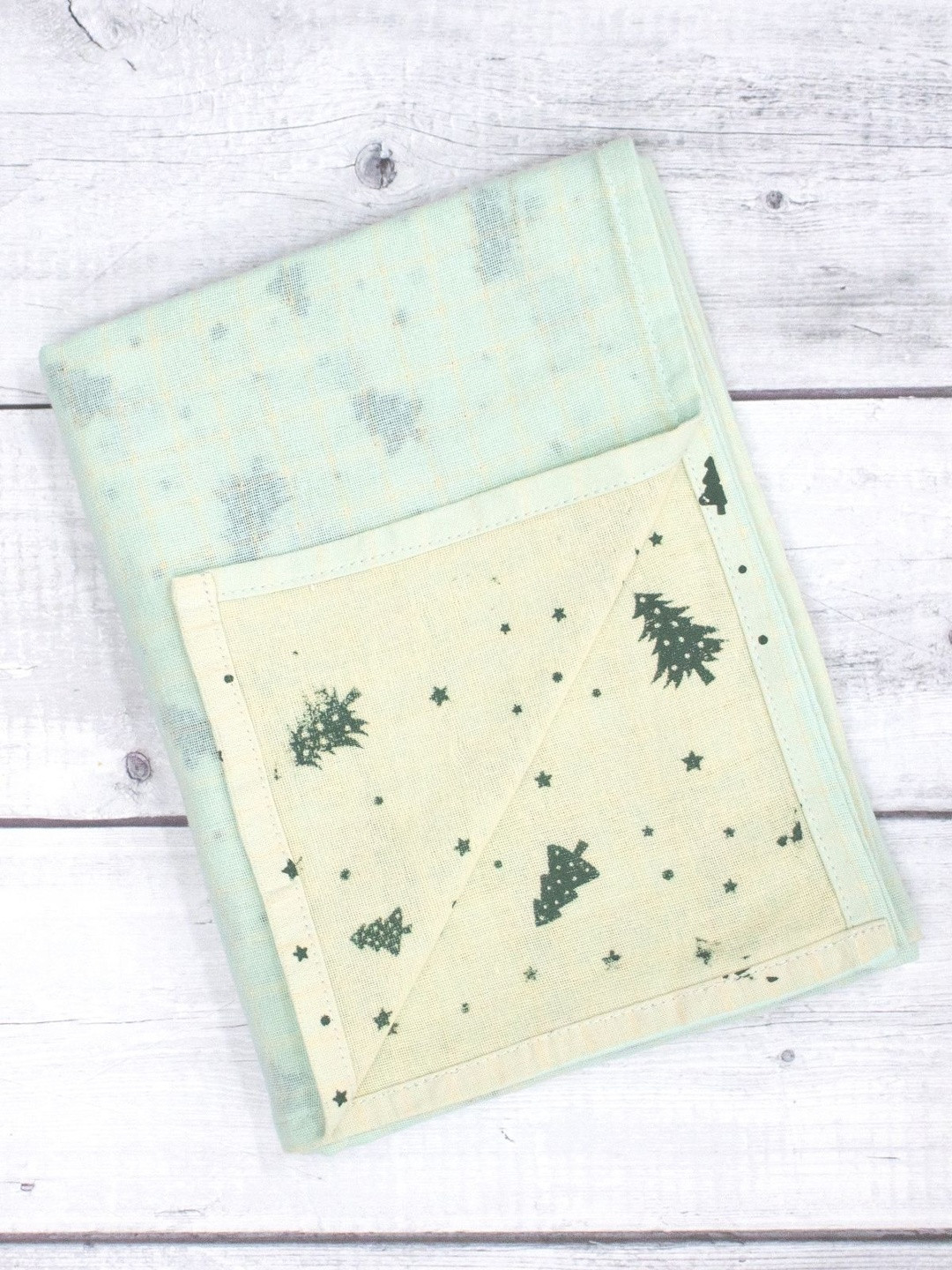 ZAHYA Green 1 Checkered Cotton 270 GSM Bath Towel
