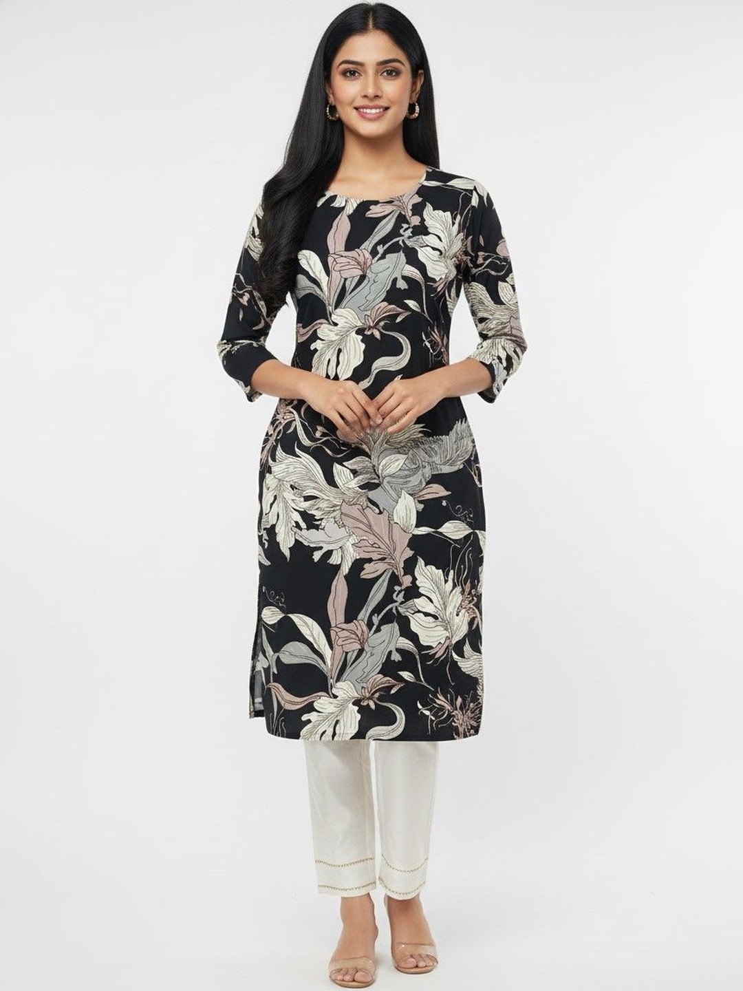 SZN Women Printed Crepe Blend Kurta