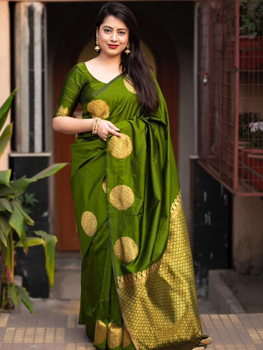 Dhaaga Ghar Woven Design Zari Silk Blend Mysore Silk Saree