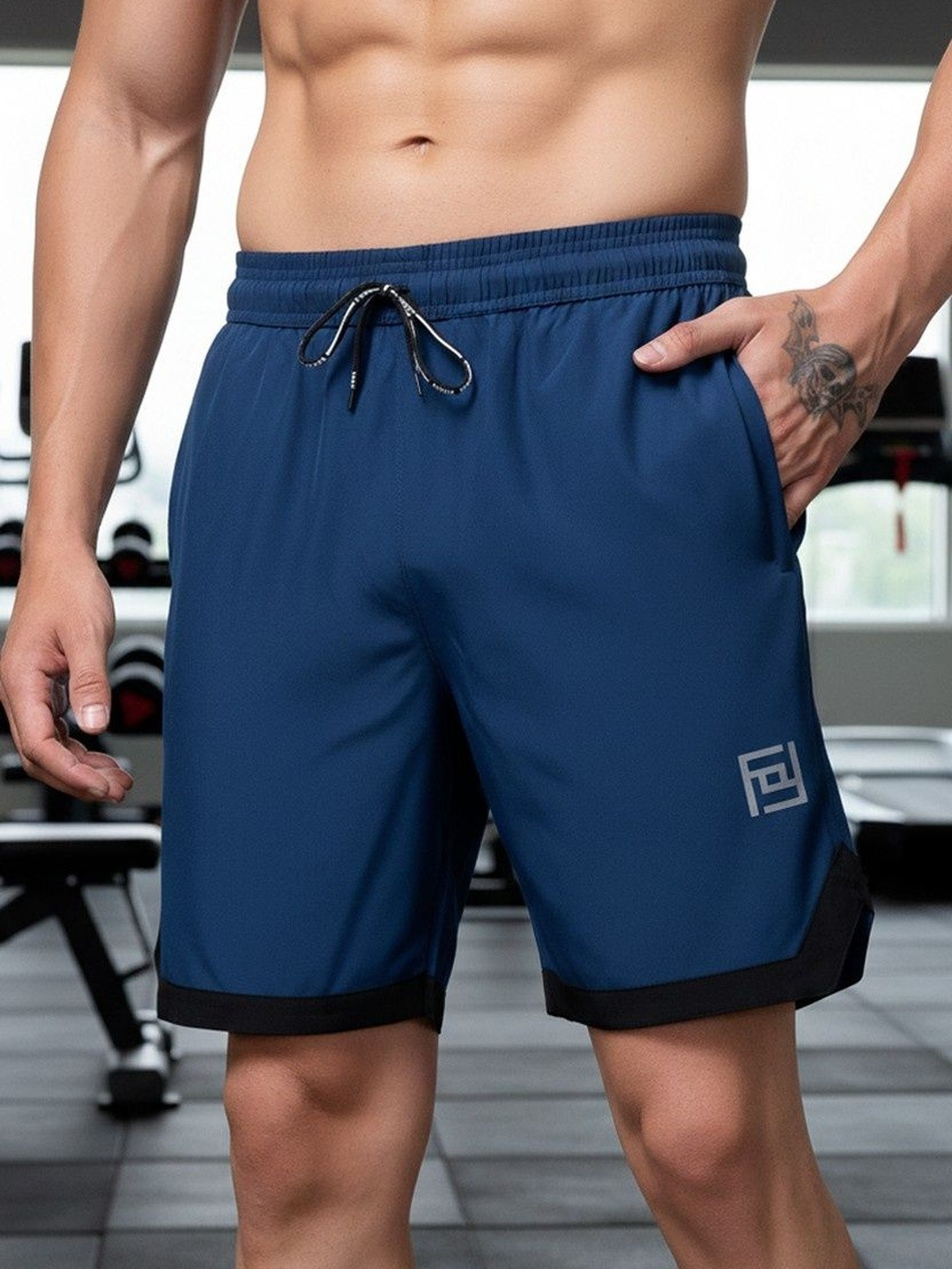 Uttam Men Colourblocked Running Sports Shorts with Technology