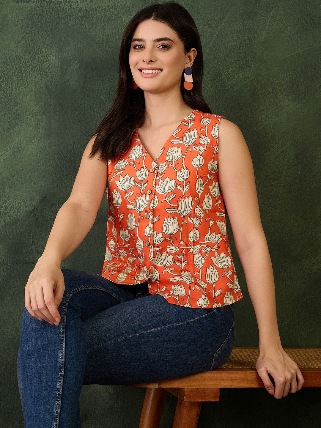 CORSICA Floral Print Top