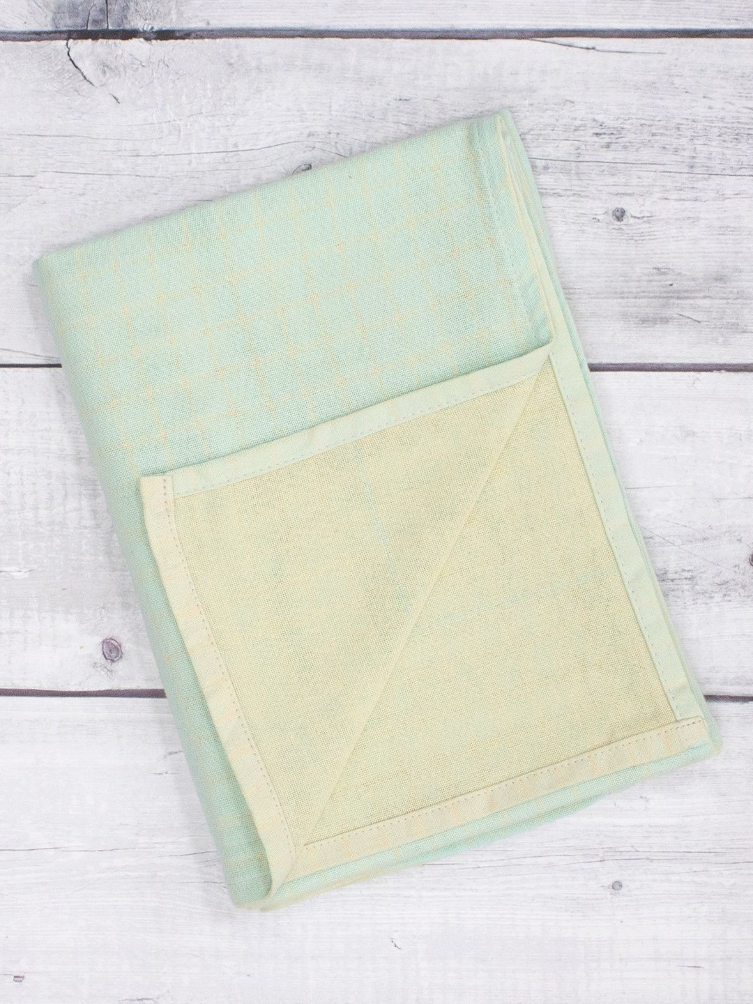 ZAHYA Green & Cream-Coloured 1 Cotton 270 GSM Bath Towel