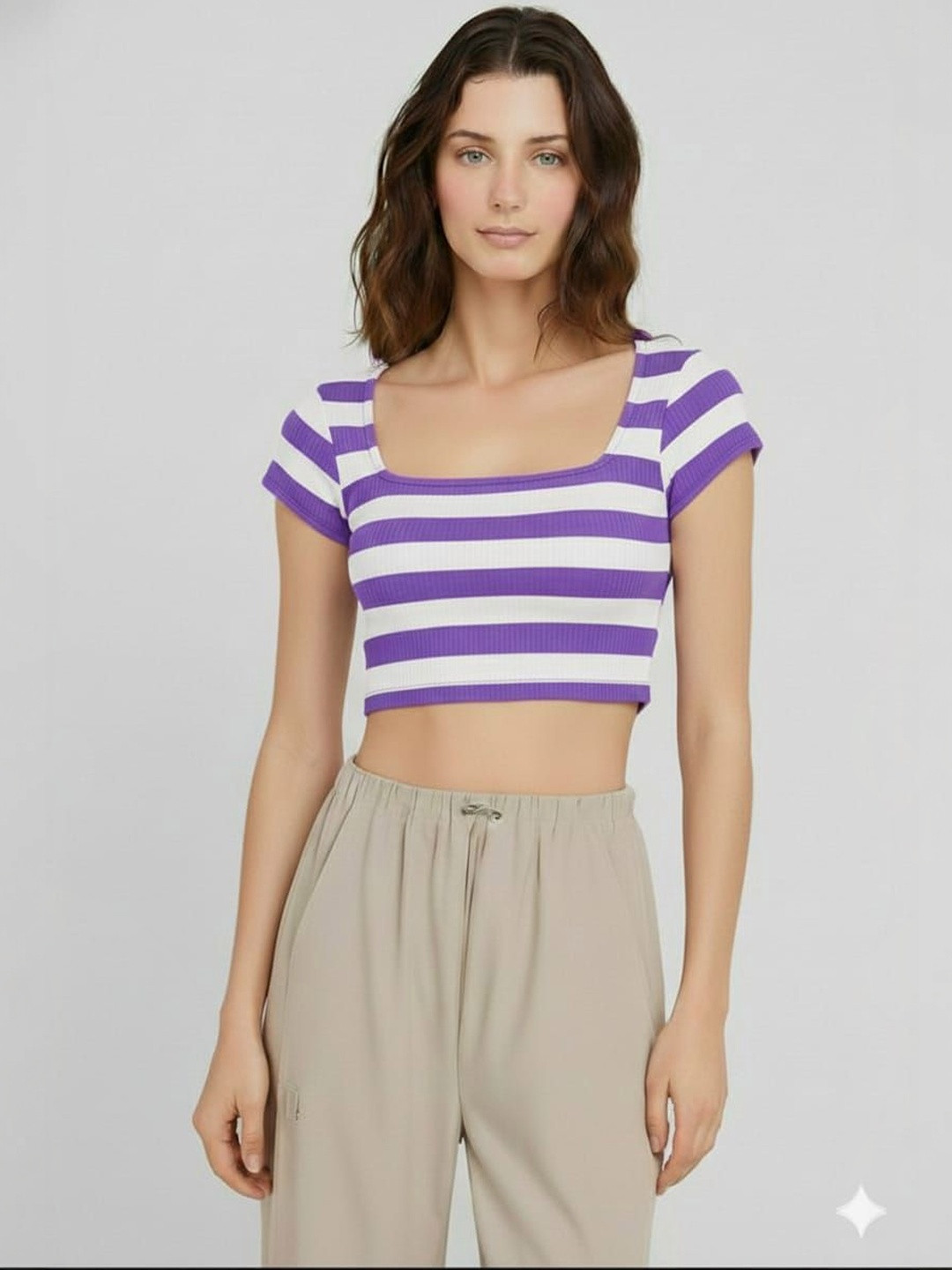 ZEROZABAR Striped Crop Top