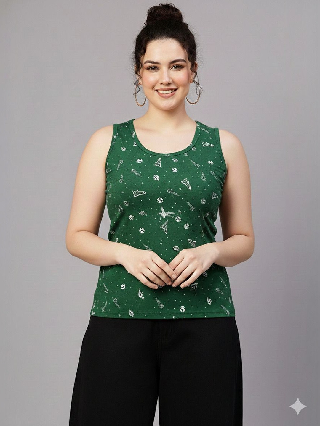 Fasha Print Cotton Tank Top