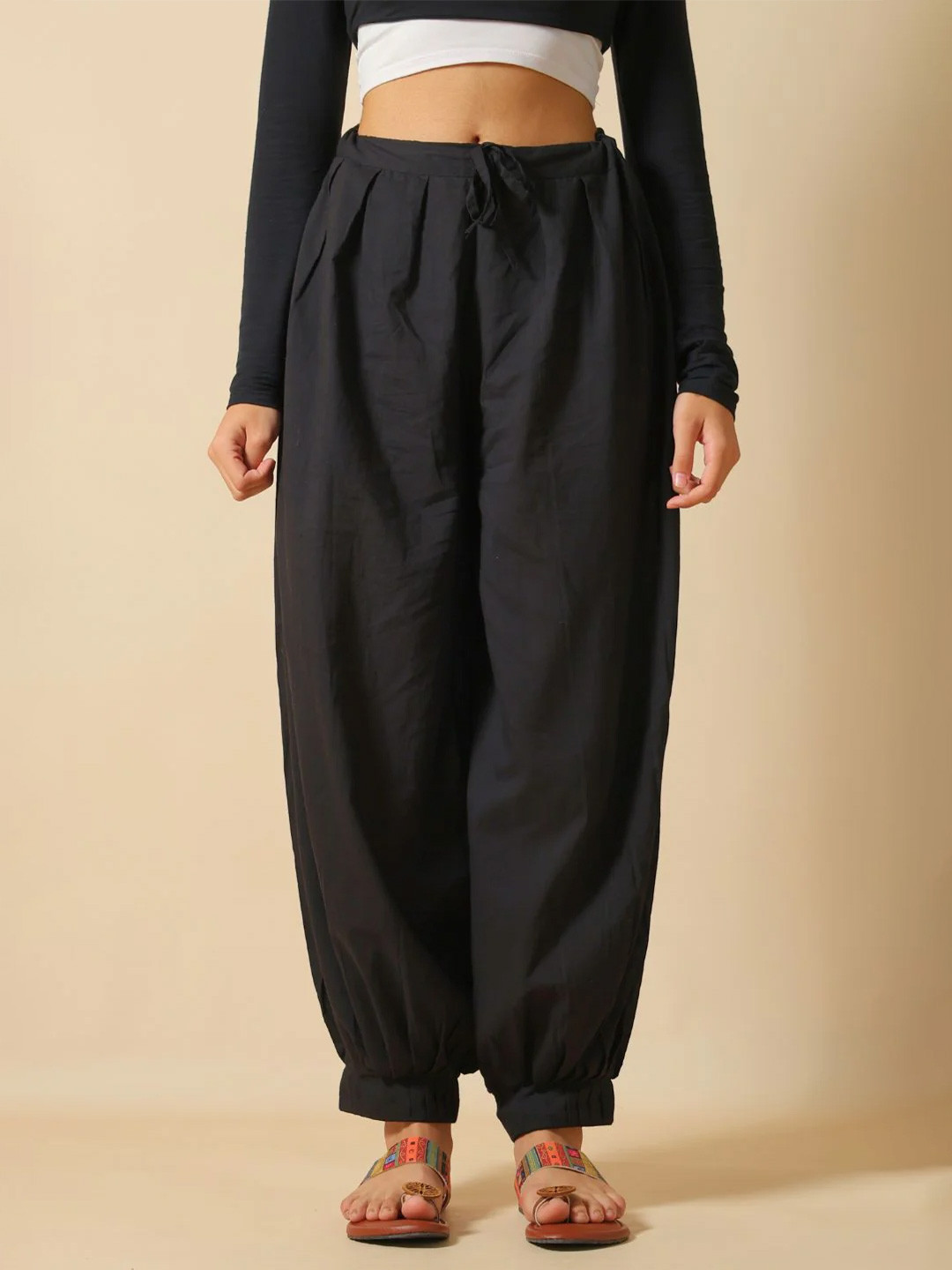 SUKITI Women Loose Fit Pure Cotton Afghani Harem Pants