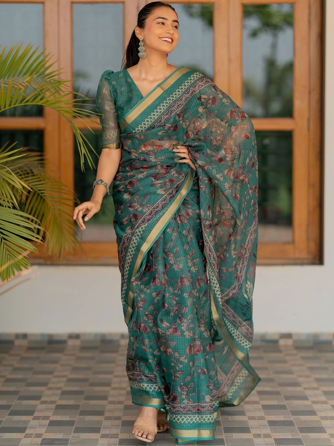 KALINI Floral Zari Saree