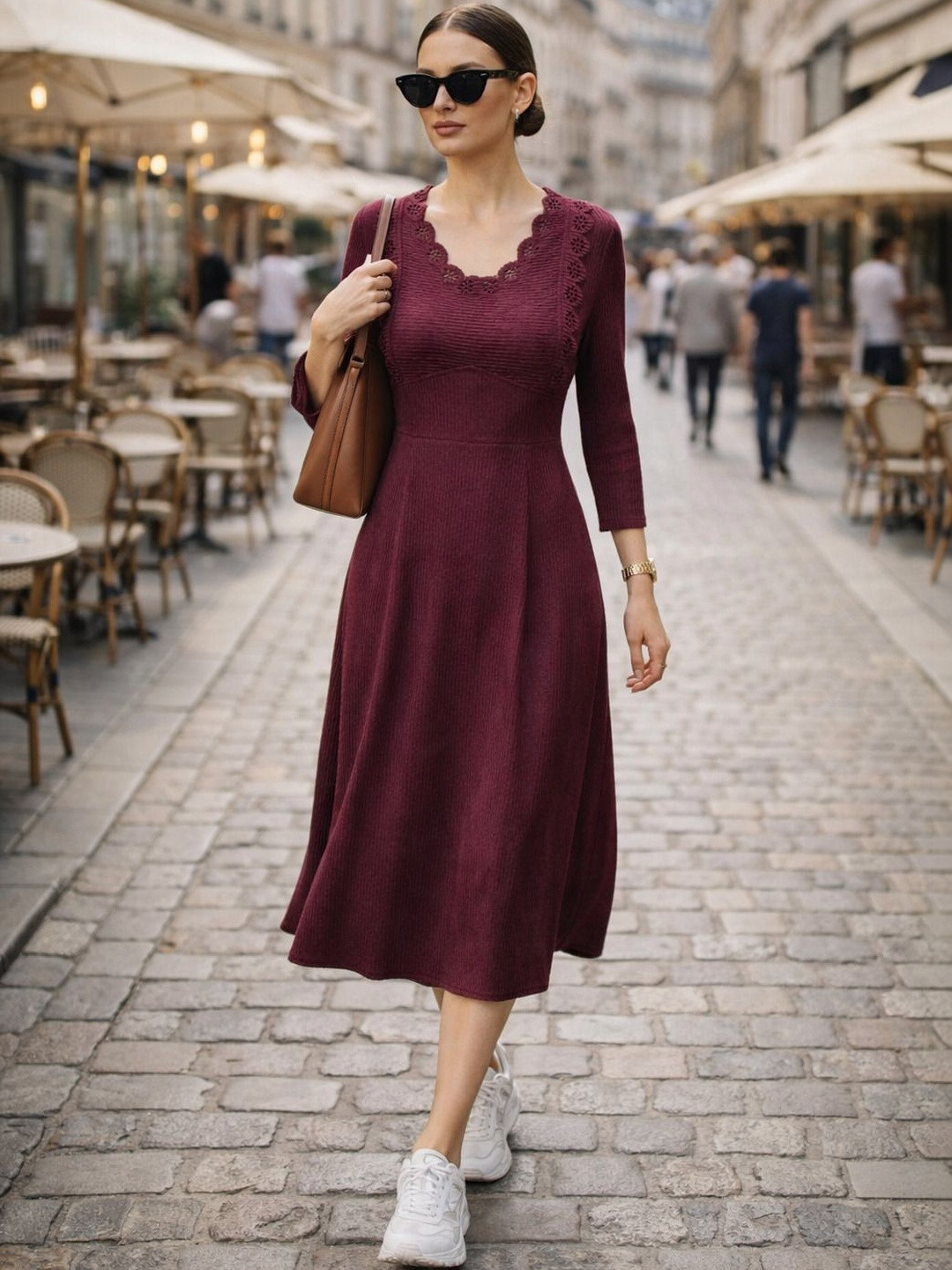 SZN Fit & Flare Midi Dress