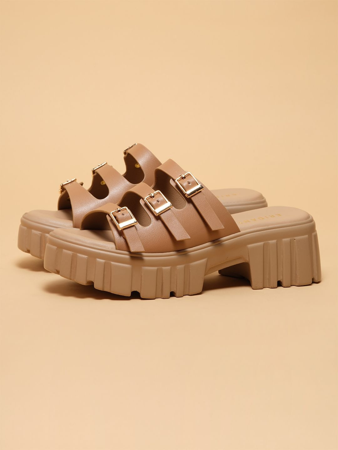 ERIDANI Block Sandals with Buckles