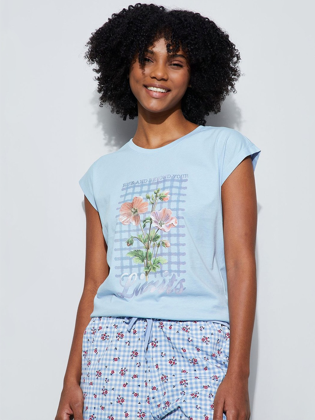 Ginger by Lifestyle Printed V-Neck Lounge Tshirts