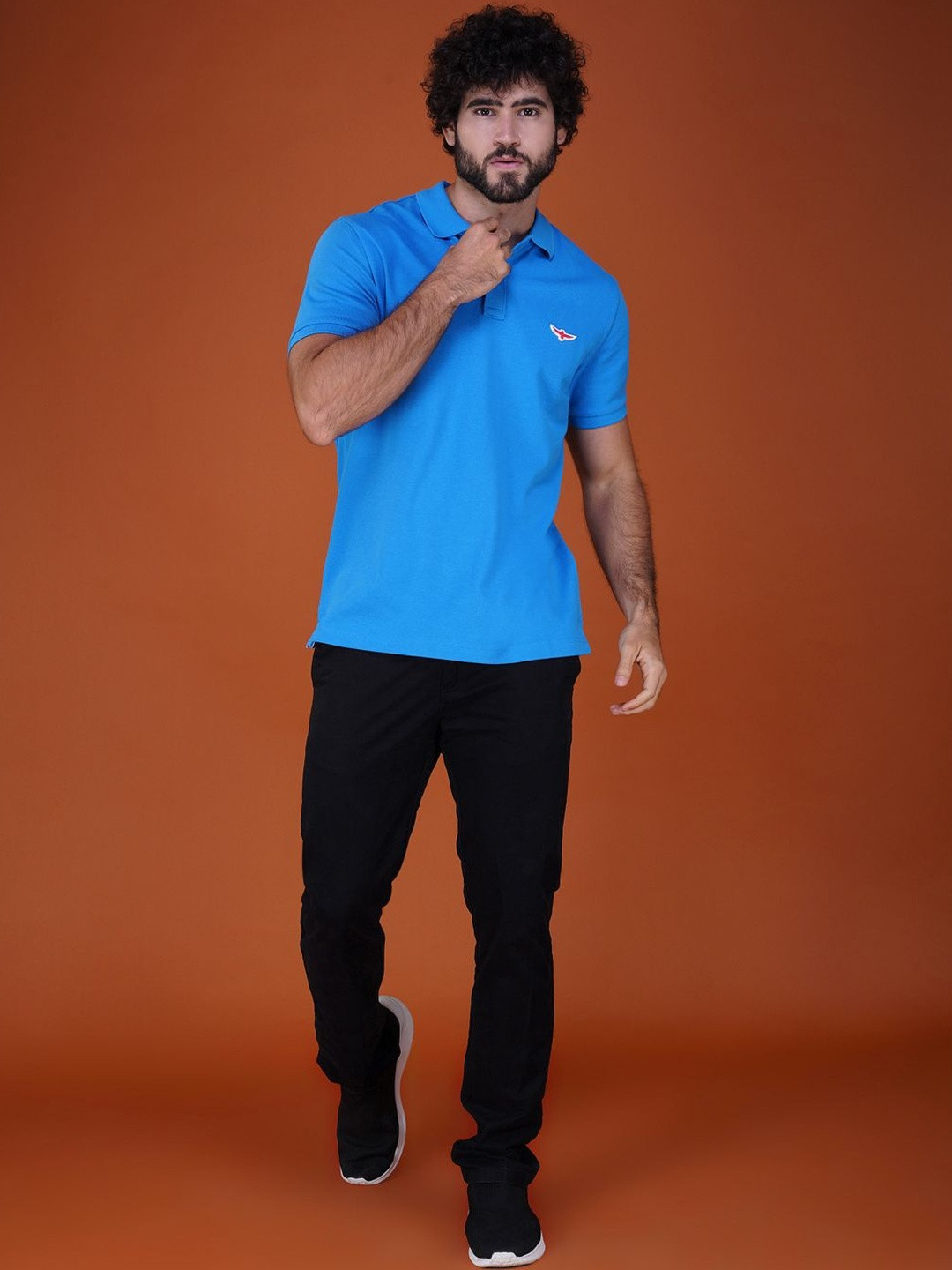 ZVEZDA Royal Blue Pique Cotton Classic Men Polo Tshirts