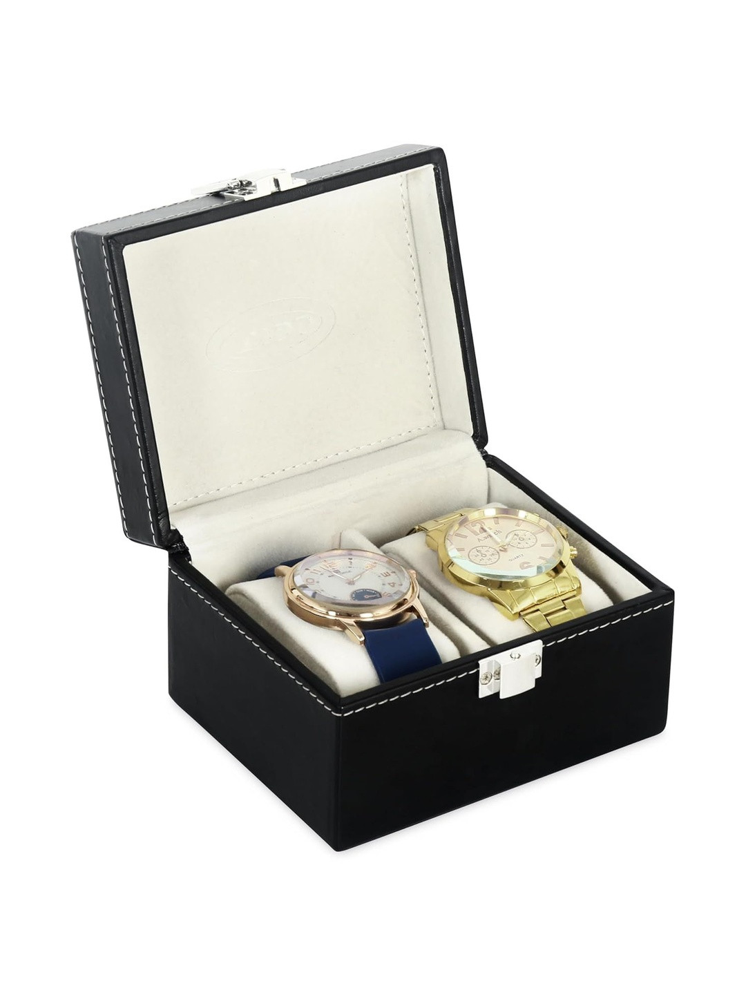LEDO Black 2 Slot Watch Organiser Box