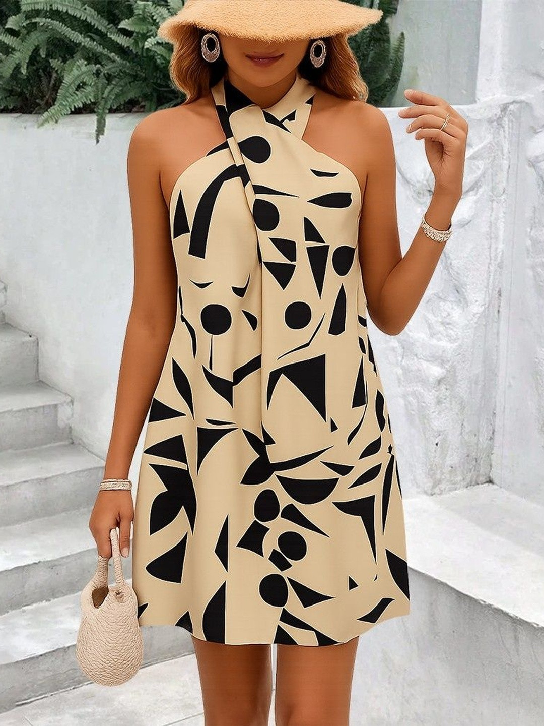 Elchic Print Halter Neck Dress