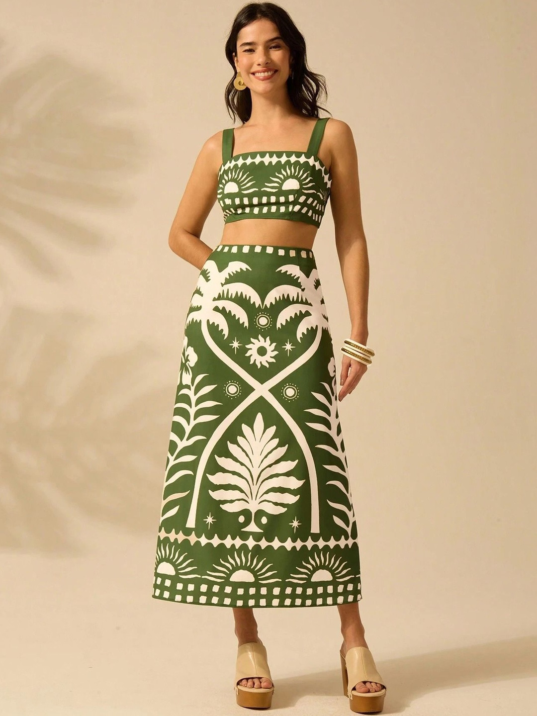 Stylecast X Slyck Tropical Printed Top & Skirt Co-Ords