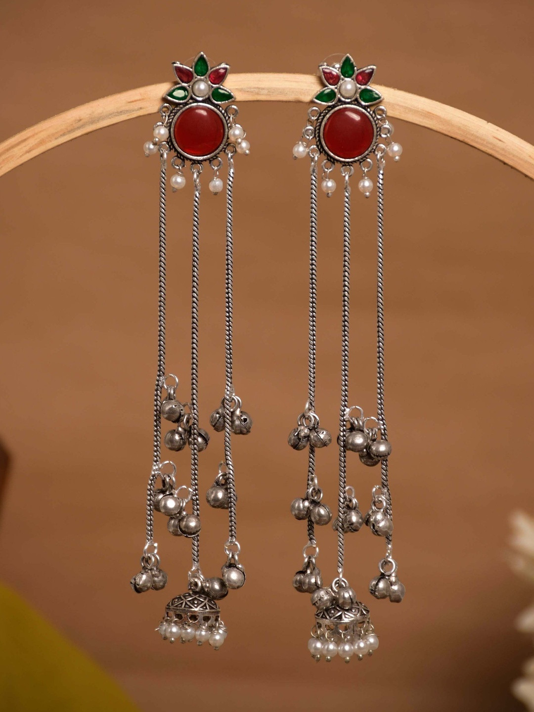 NAMAN ARTS Floral Drop Earrings