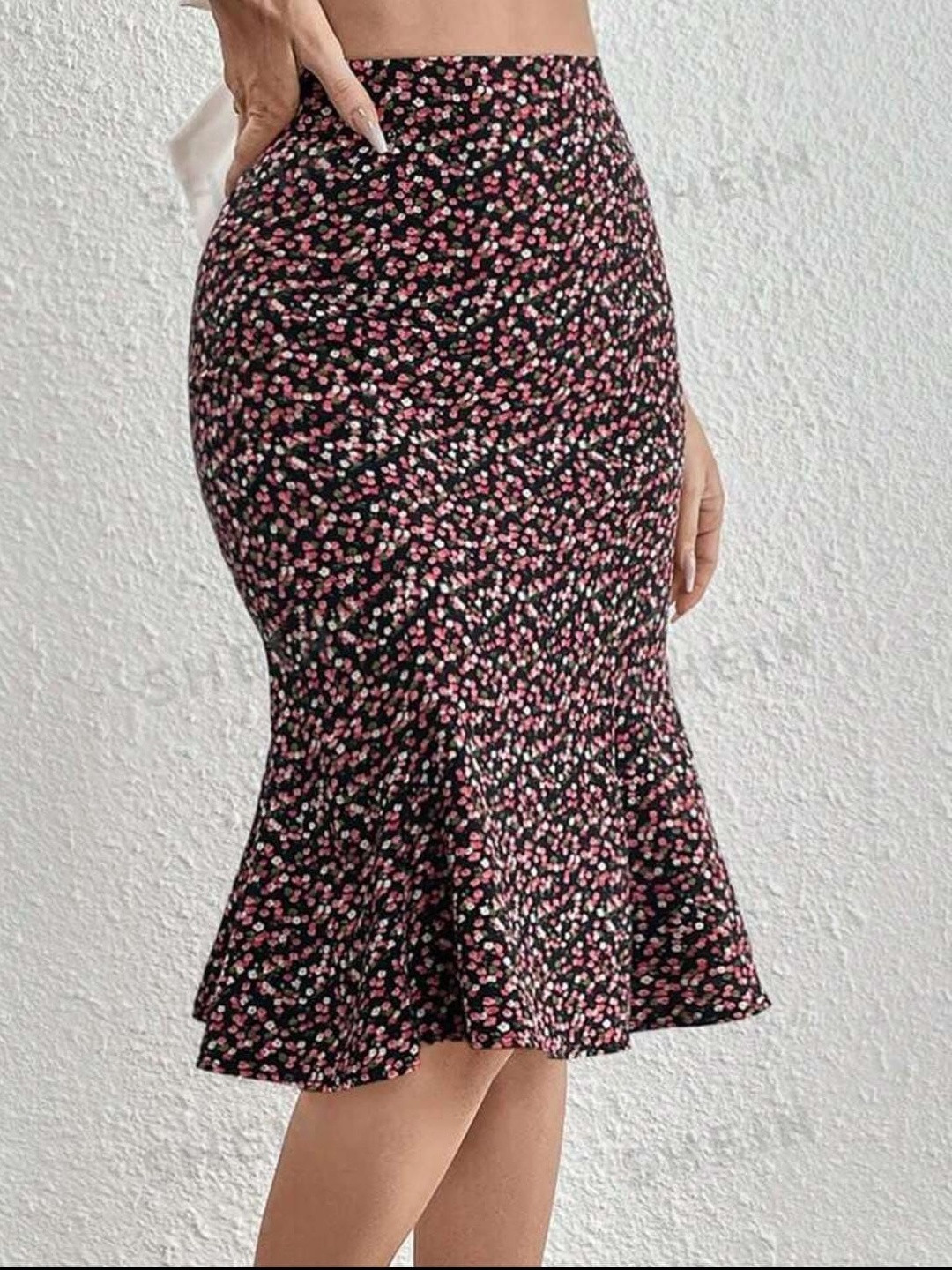 JINJIN FASHION Printed Pencil Knee Length Skirts