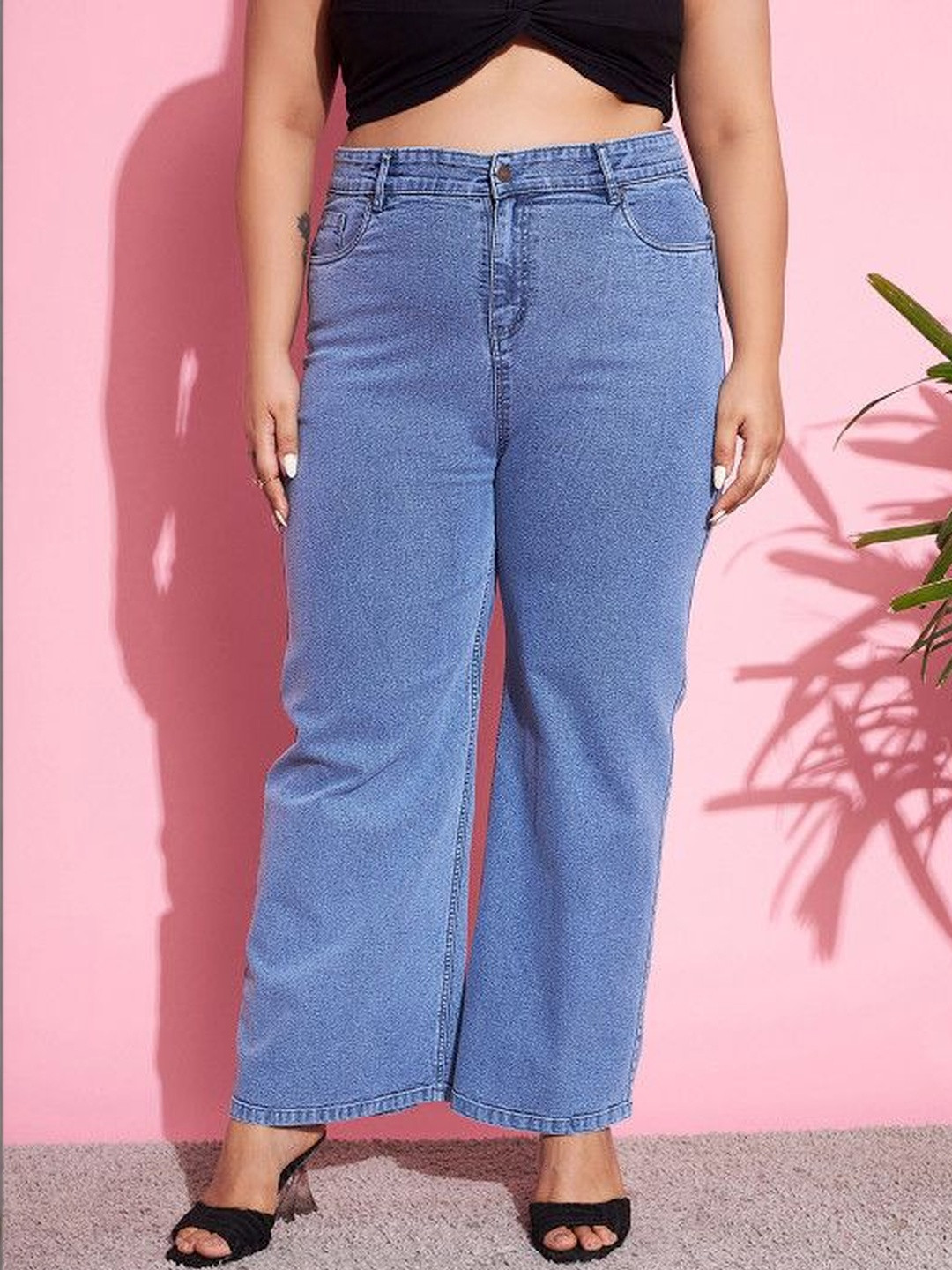 VBEAUTI Women Jean Wide Leg High-Rise Stretchable Jeans